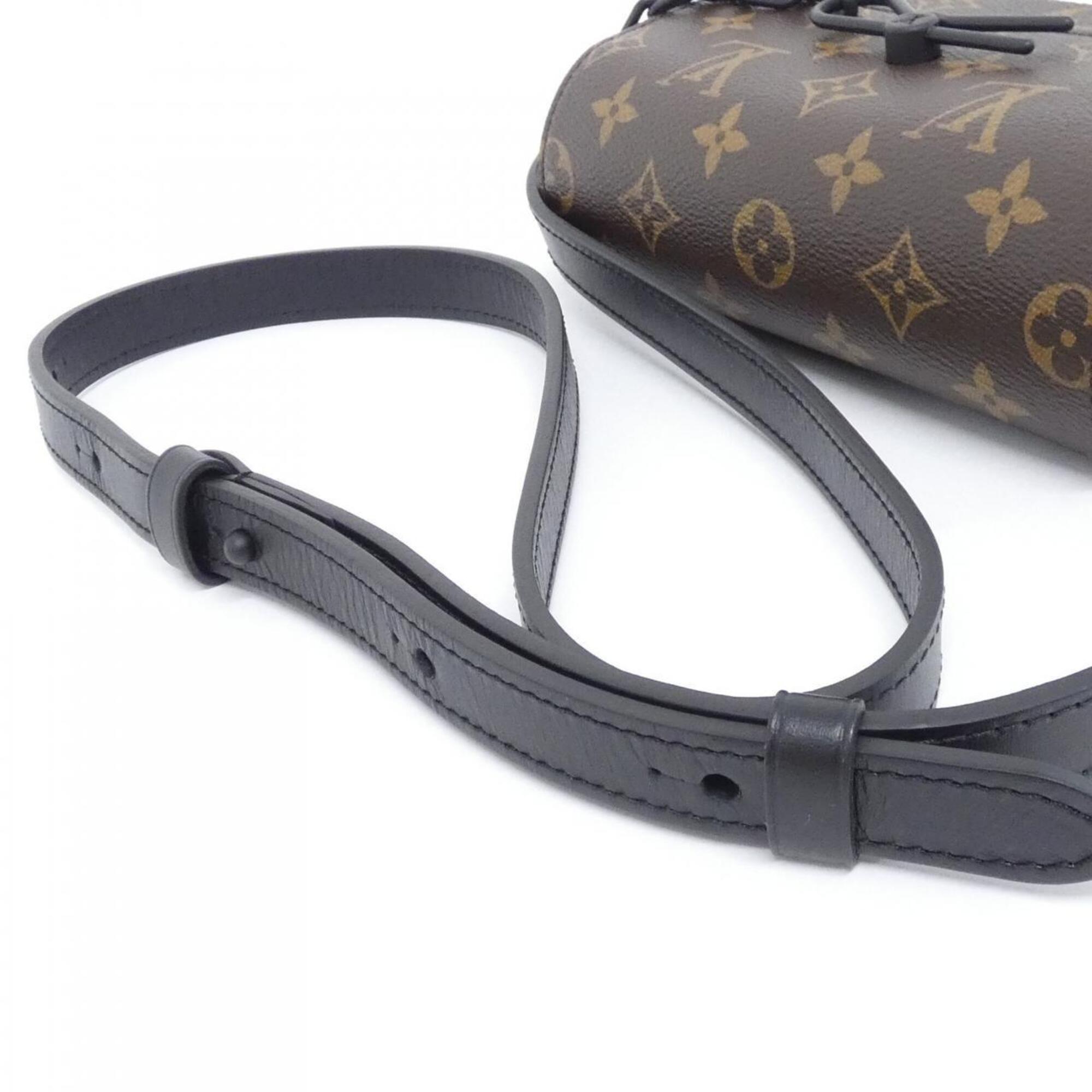 Louis Vuitton Black Marron Coated Canvas Shoulder Bag (Pre-Owned)