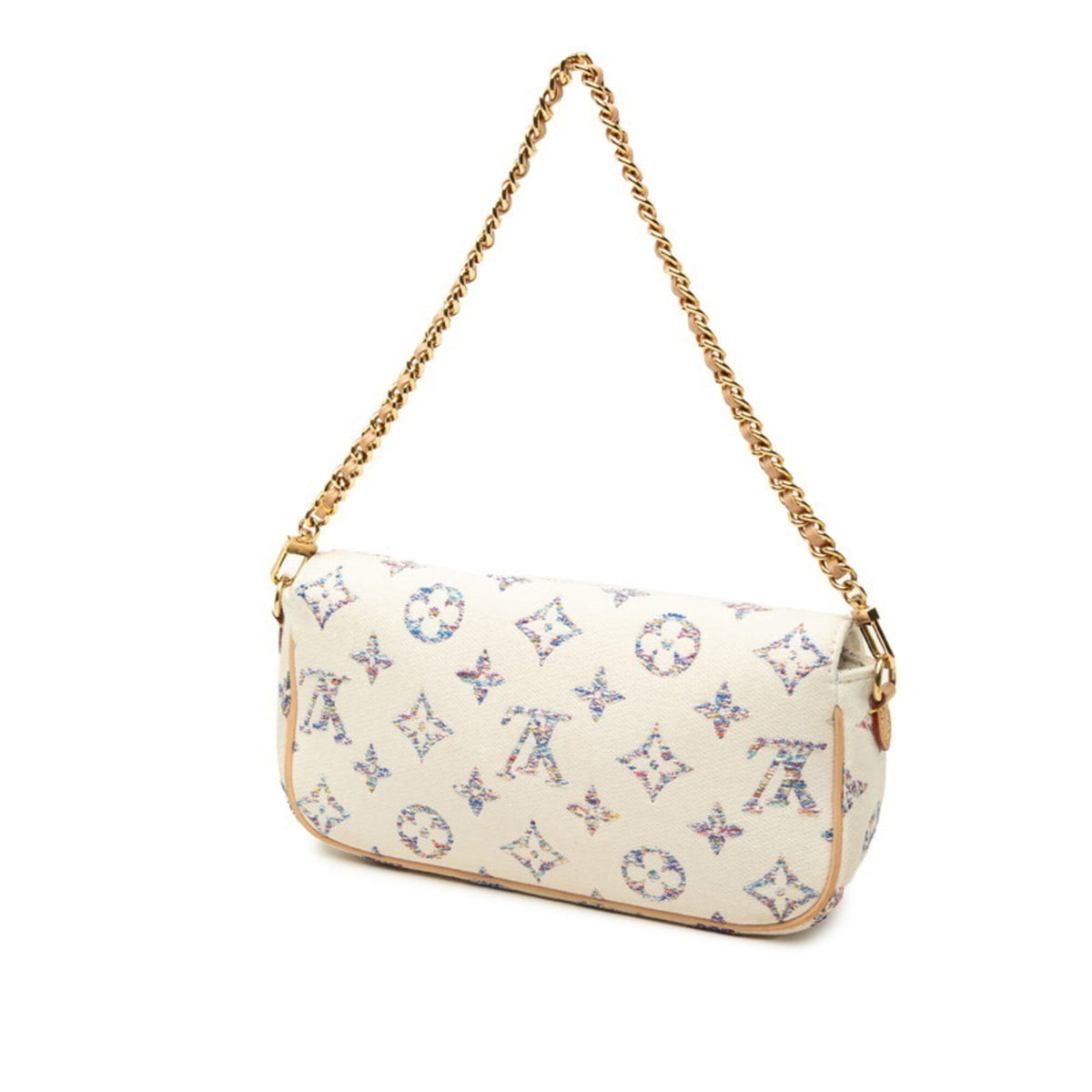 Louis Vuitton Monogram Multi-Color White Canvas Leather Handbag Shoulder Bag (Pre-Owned)