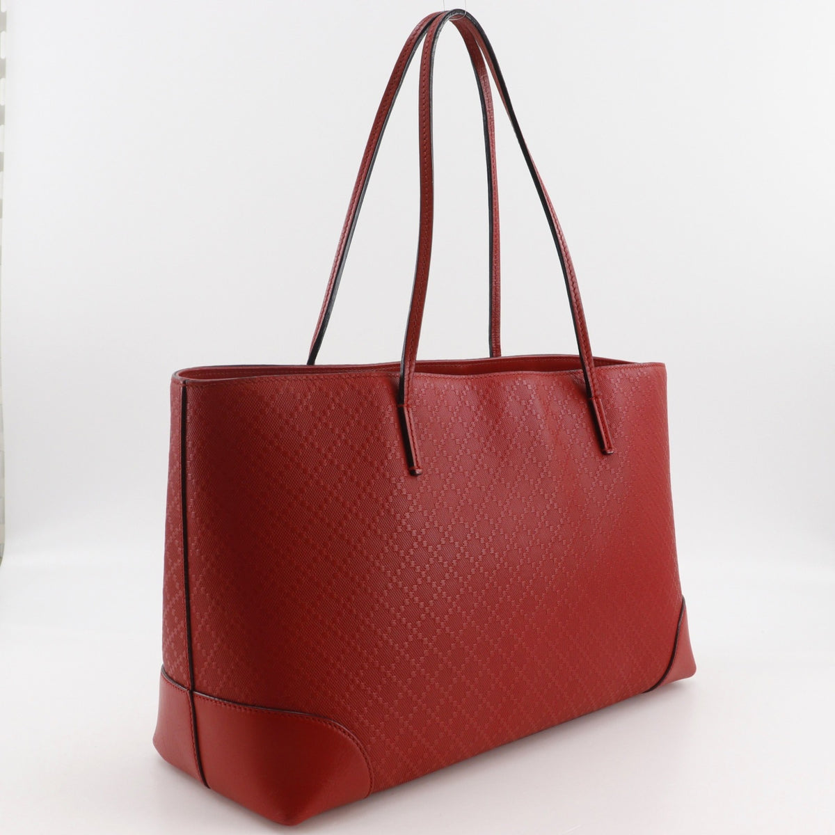 Gucci Red Color Leather Tote Bag (Pre-Owned)