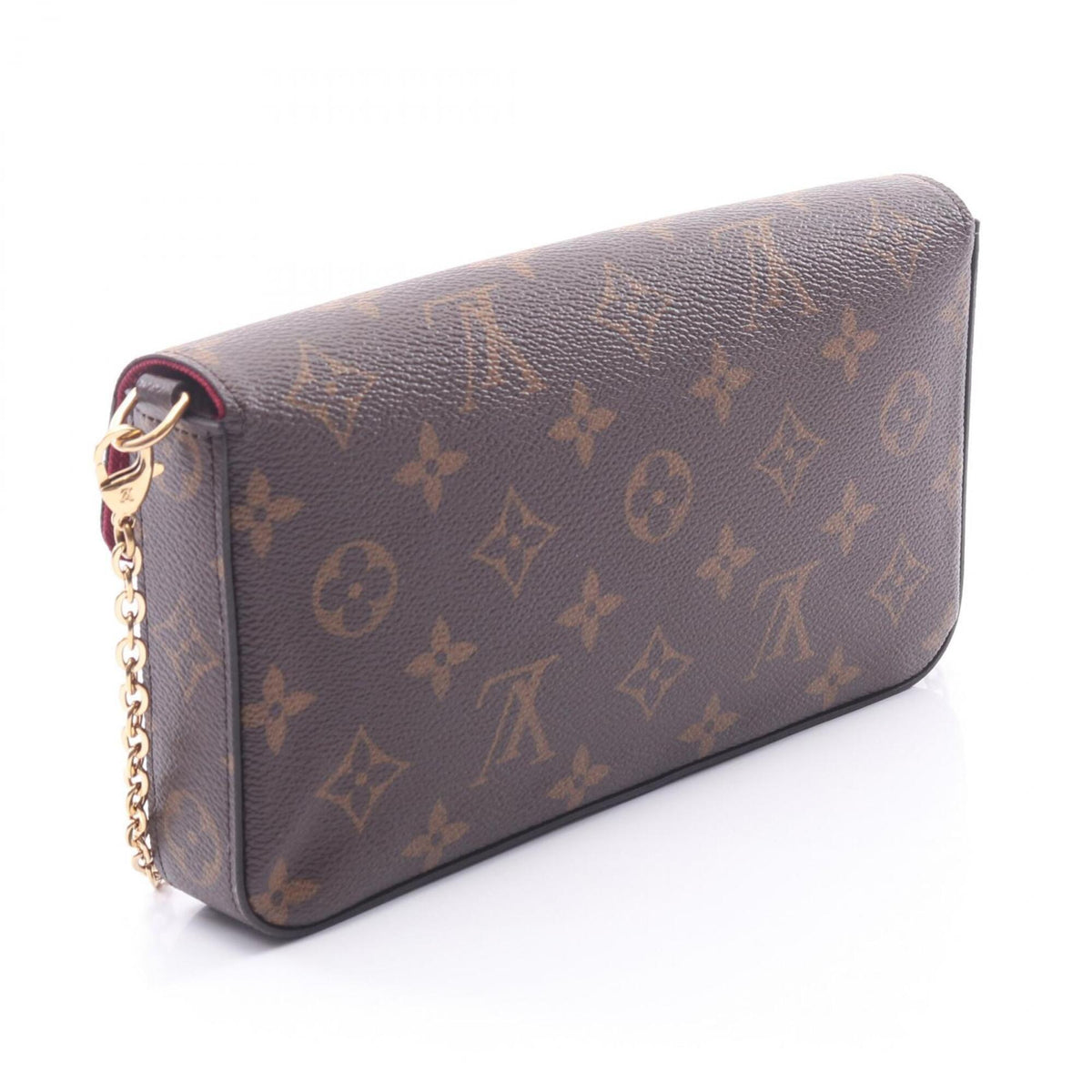 Louis Vuitton Brown Fuchsia Pvc Coated Canvas Leather Handbag Pochette Shoulder Bag (Pre-Owned)