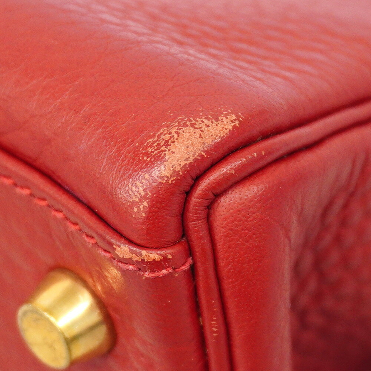 Hermes Rouge Vif Togo Leather Handbag (Pre-Owned)