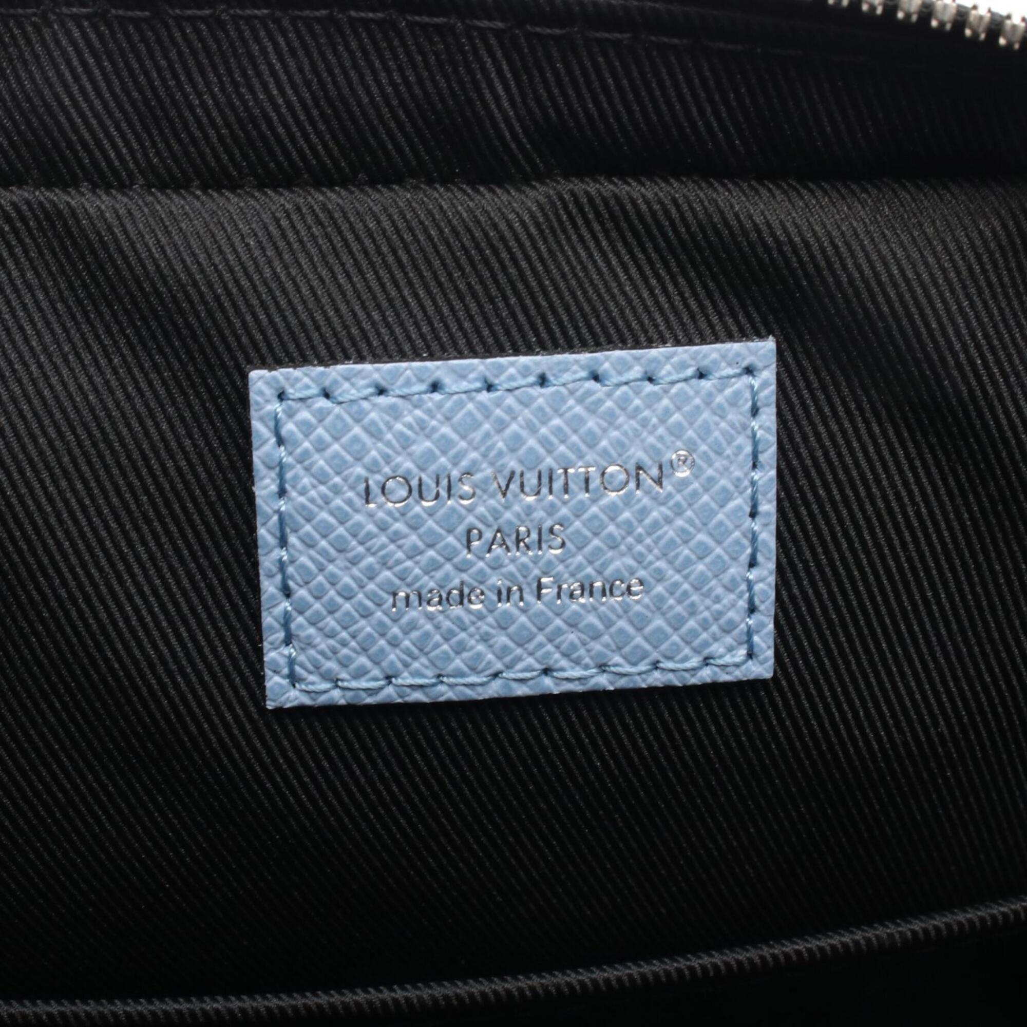 Louis Vuitton Blue Coated Canvas Leather Handbag Shoulder Bag (Pre-Owned)