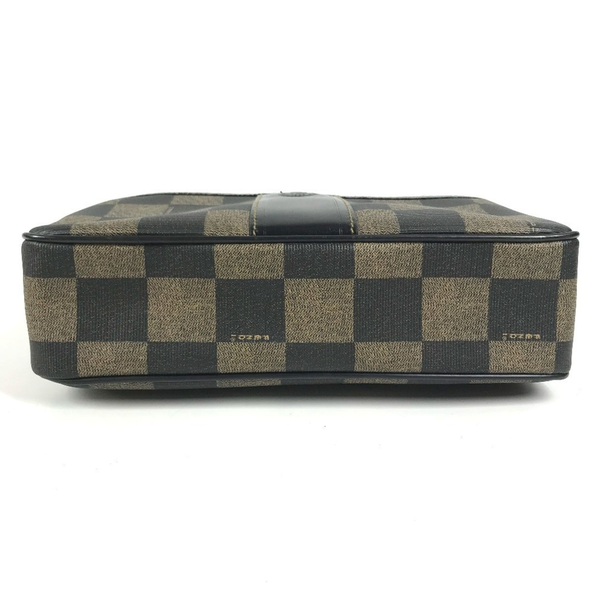 Fendi Pequin Black Khaki Pvc Leather Shoulder Bag (Pre-Owned)
