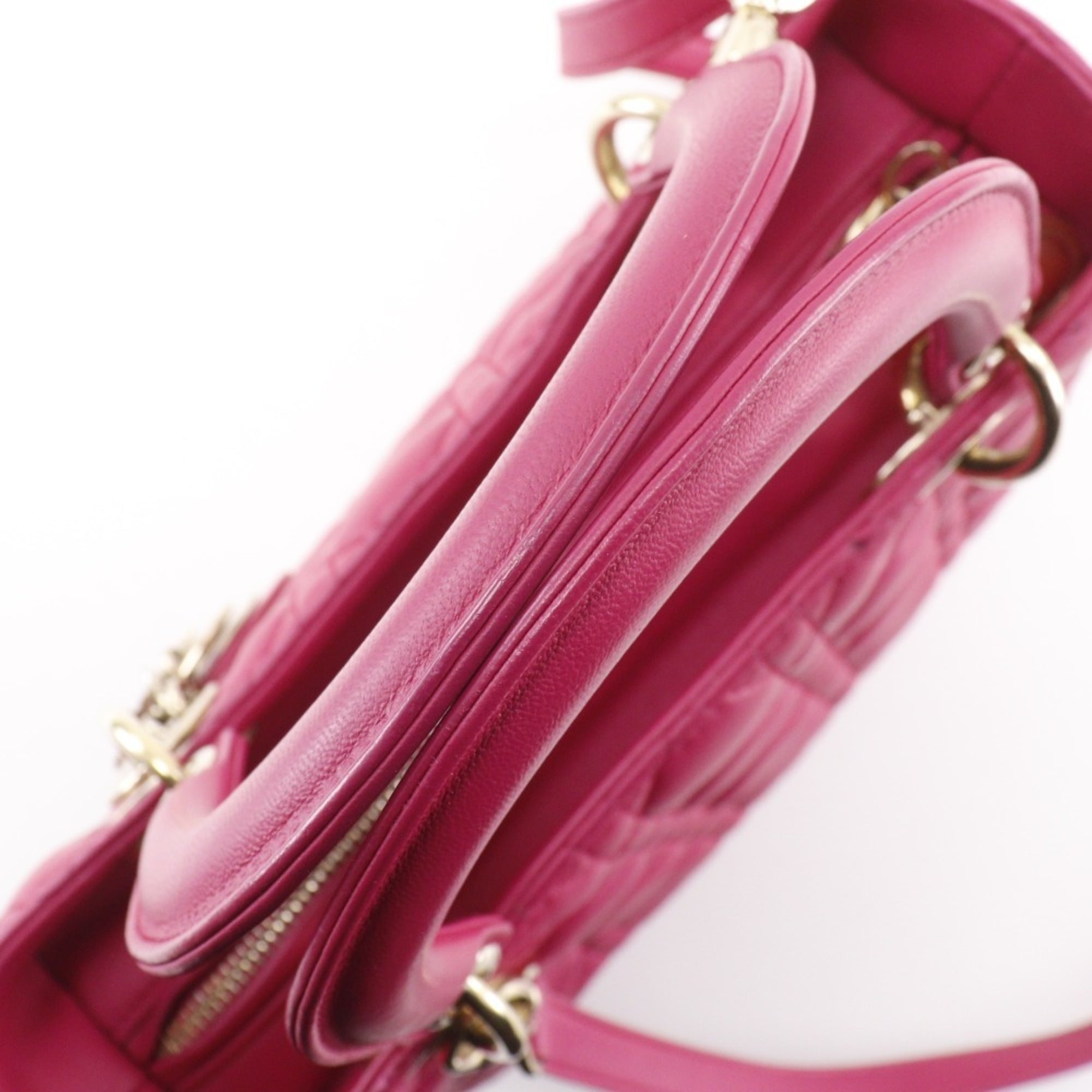 Christian Dior Lady Dior Pink Leather Handbag (Pre-Owned)
