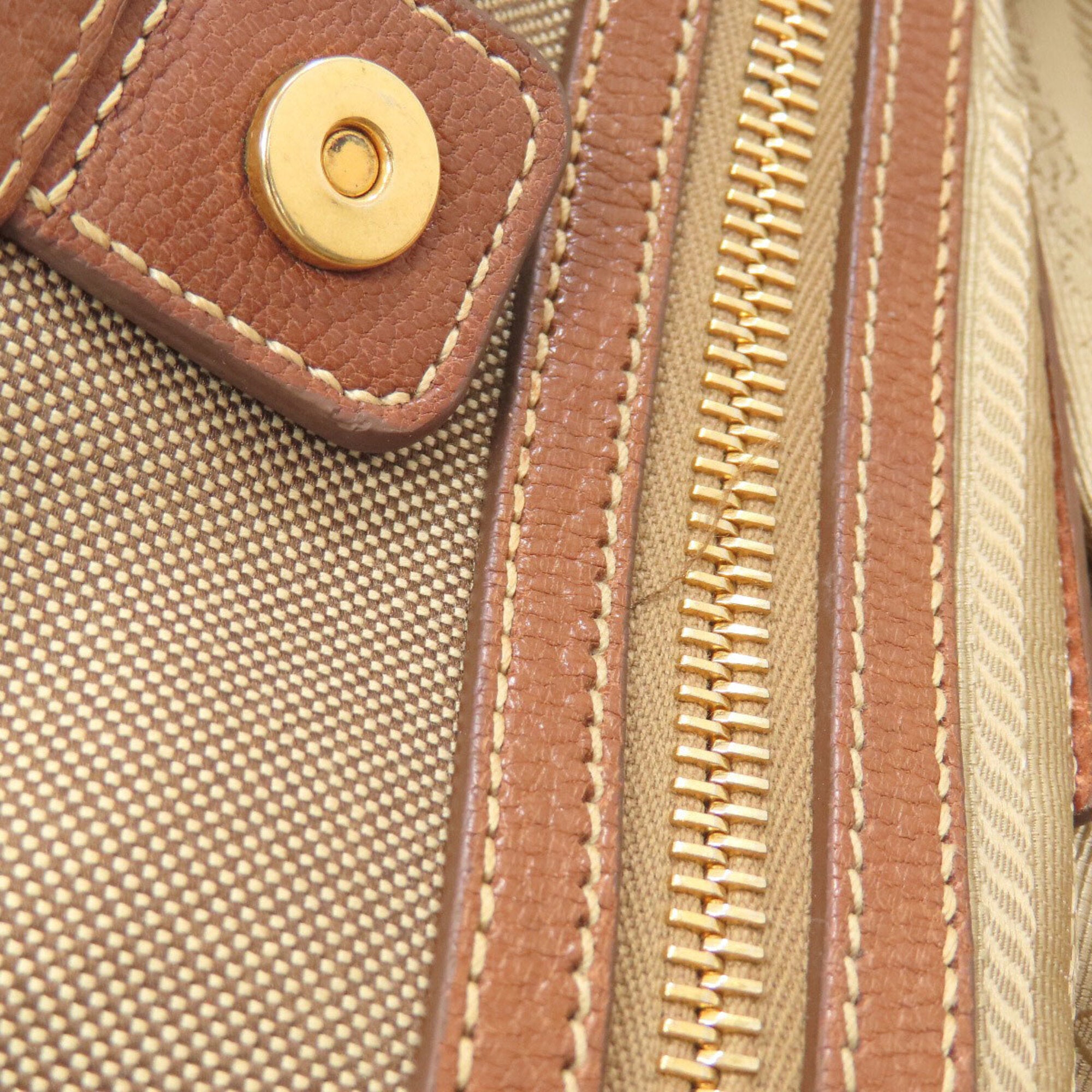 Prada Brown Canvas Handbag (Pre-Owned)