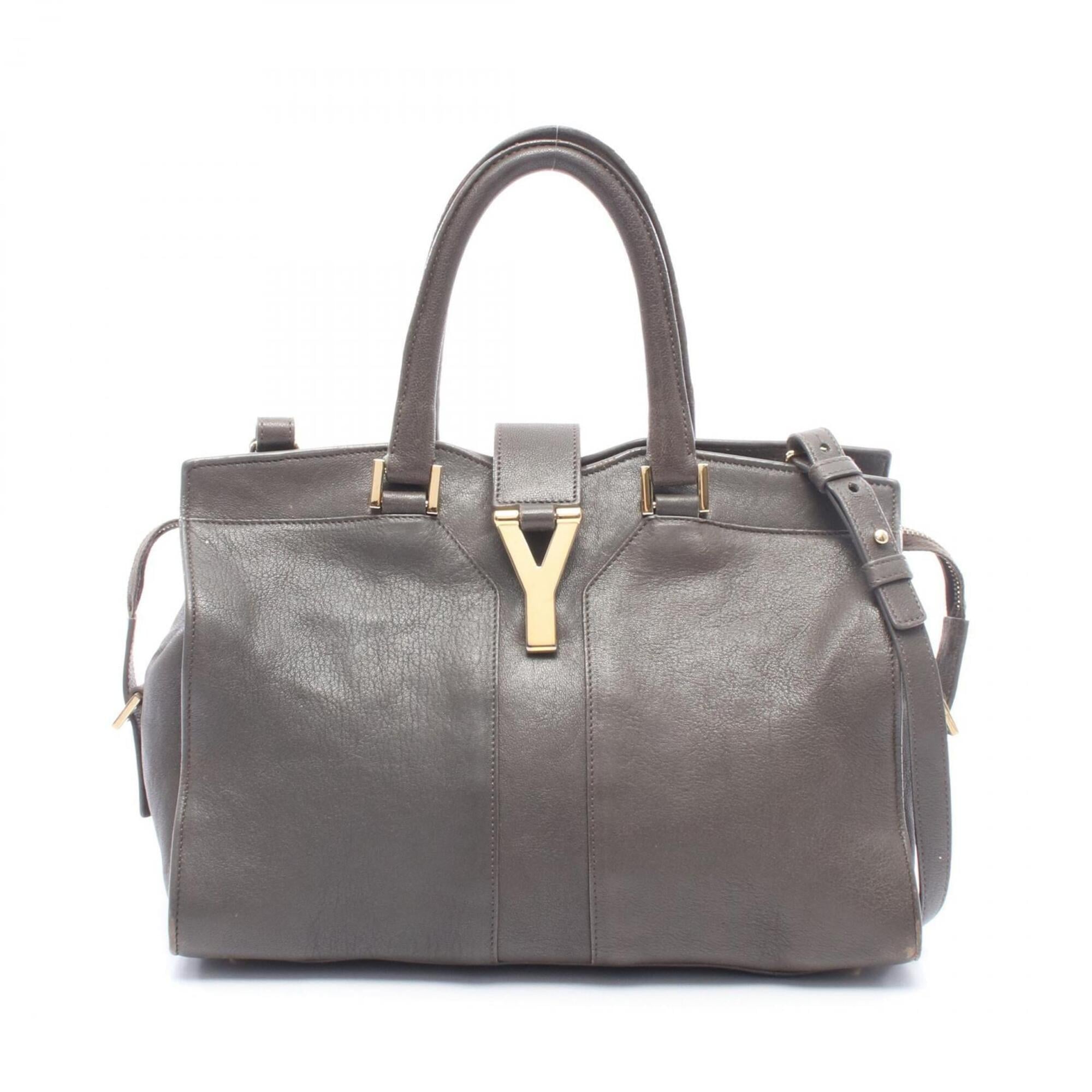 Yves Saint Laurent Gray Leather Handbag (Pre-Owned)