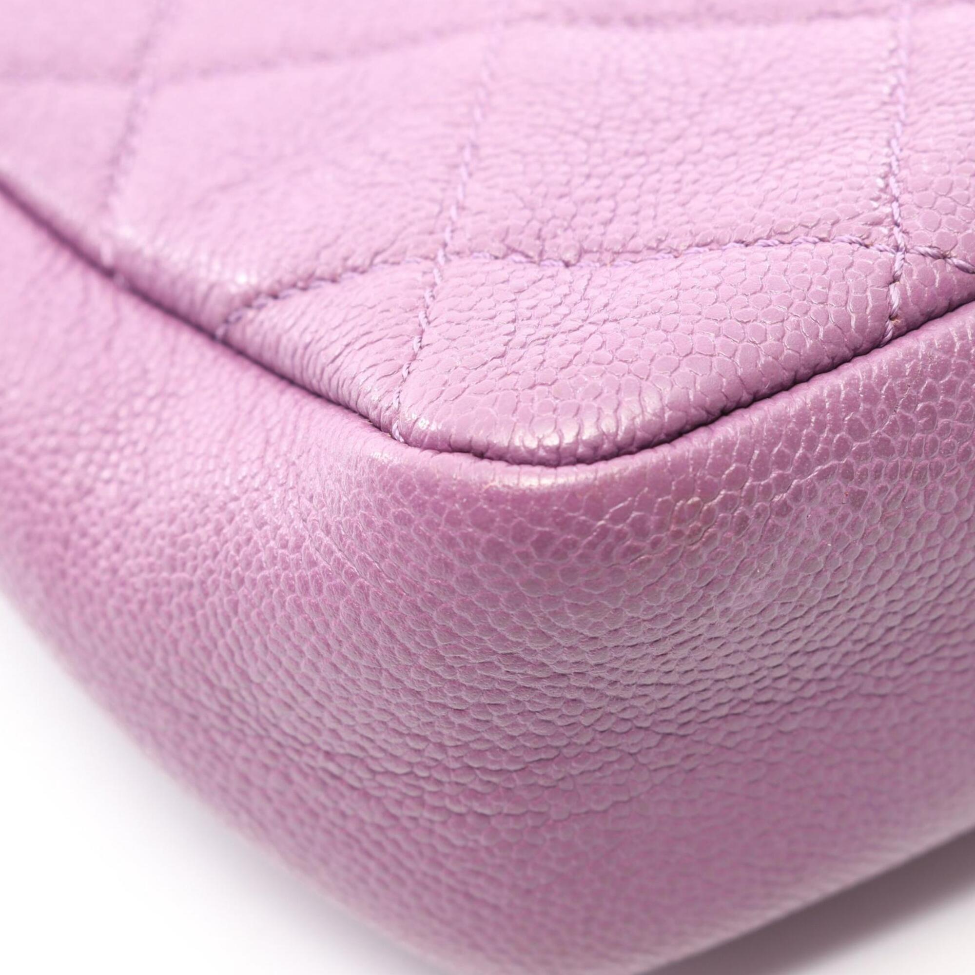 Chanel Purple Leather Handbag Shoulder Bag (Pre-Owned)