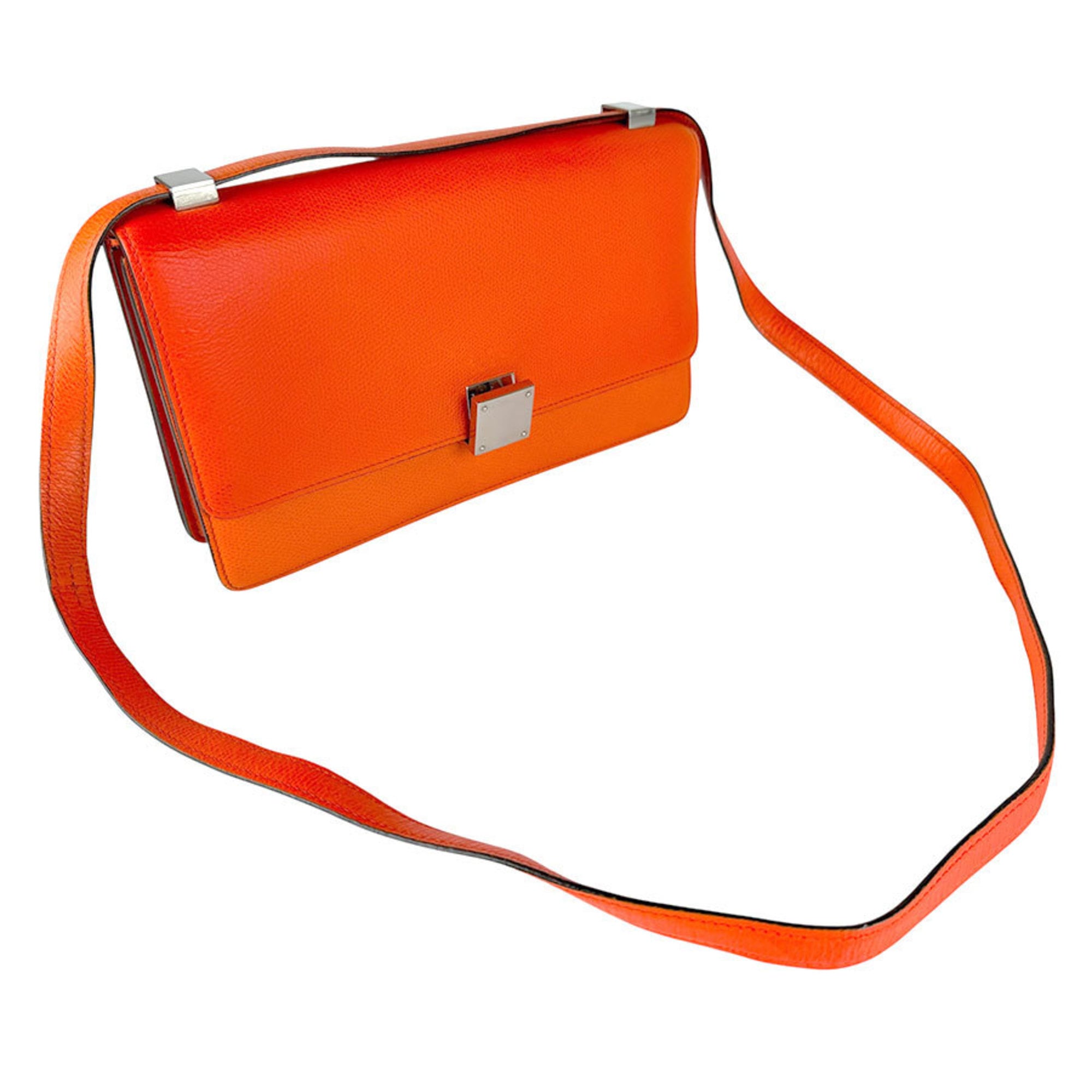 Celine Neon Orange Leather Shoulder Bag (Pre-Owned)