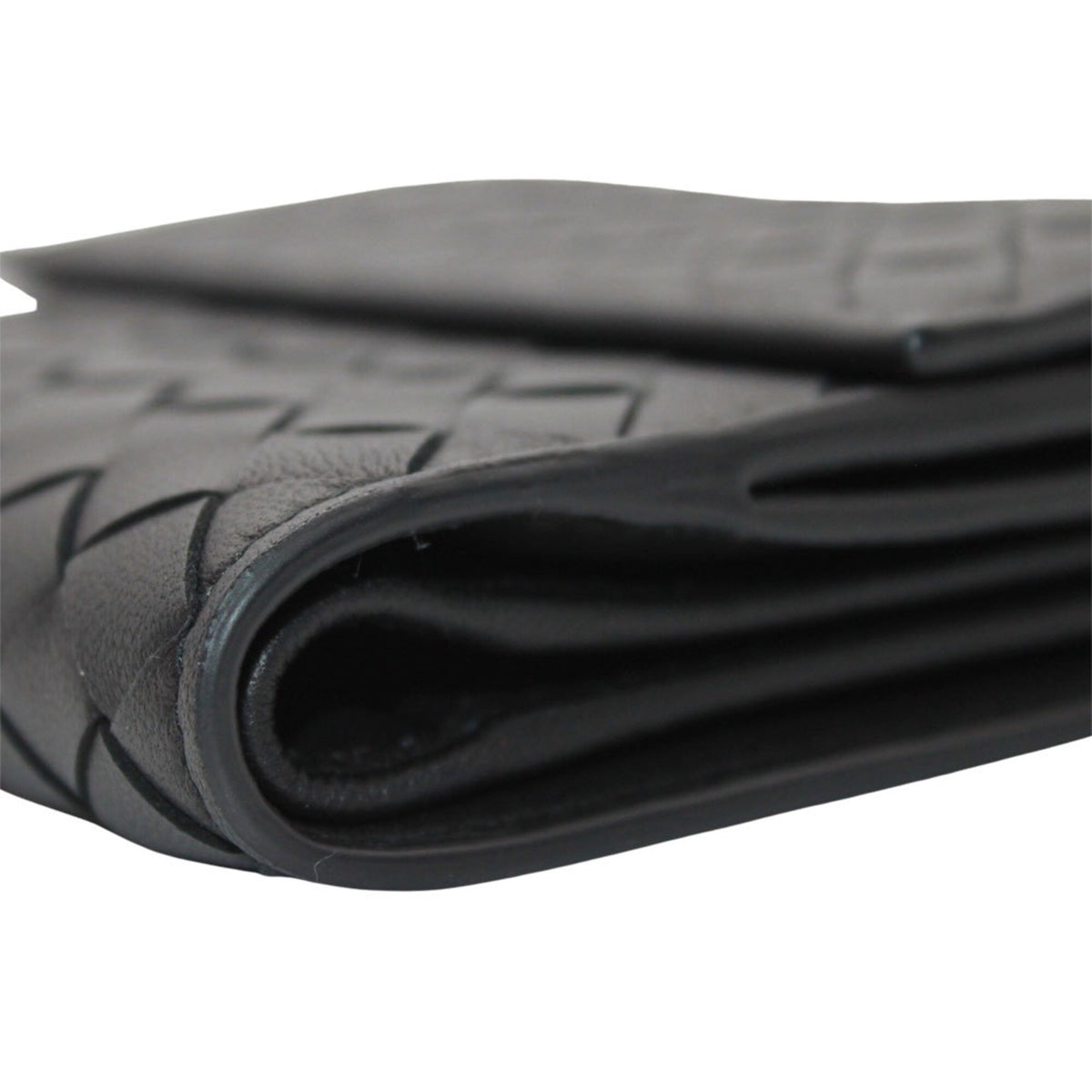 Bottega Veneta Black Leather Wallet (Bi-Fold) (Pre-Owned)