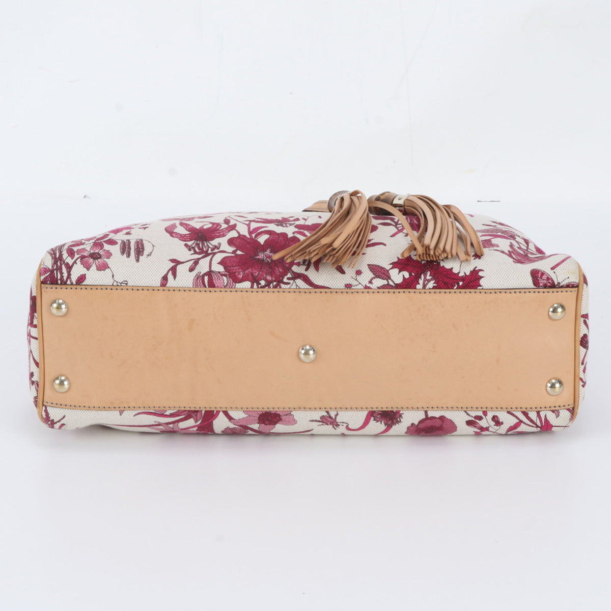 Gucci Brown Pink White Leather Handbag Shoulder Bag Tote Bag (Pre-Owned)