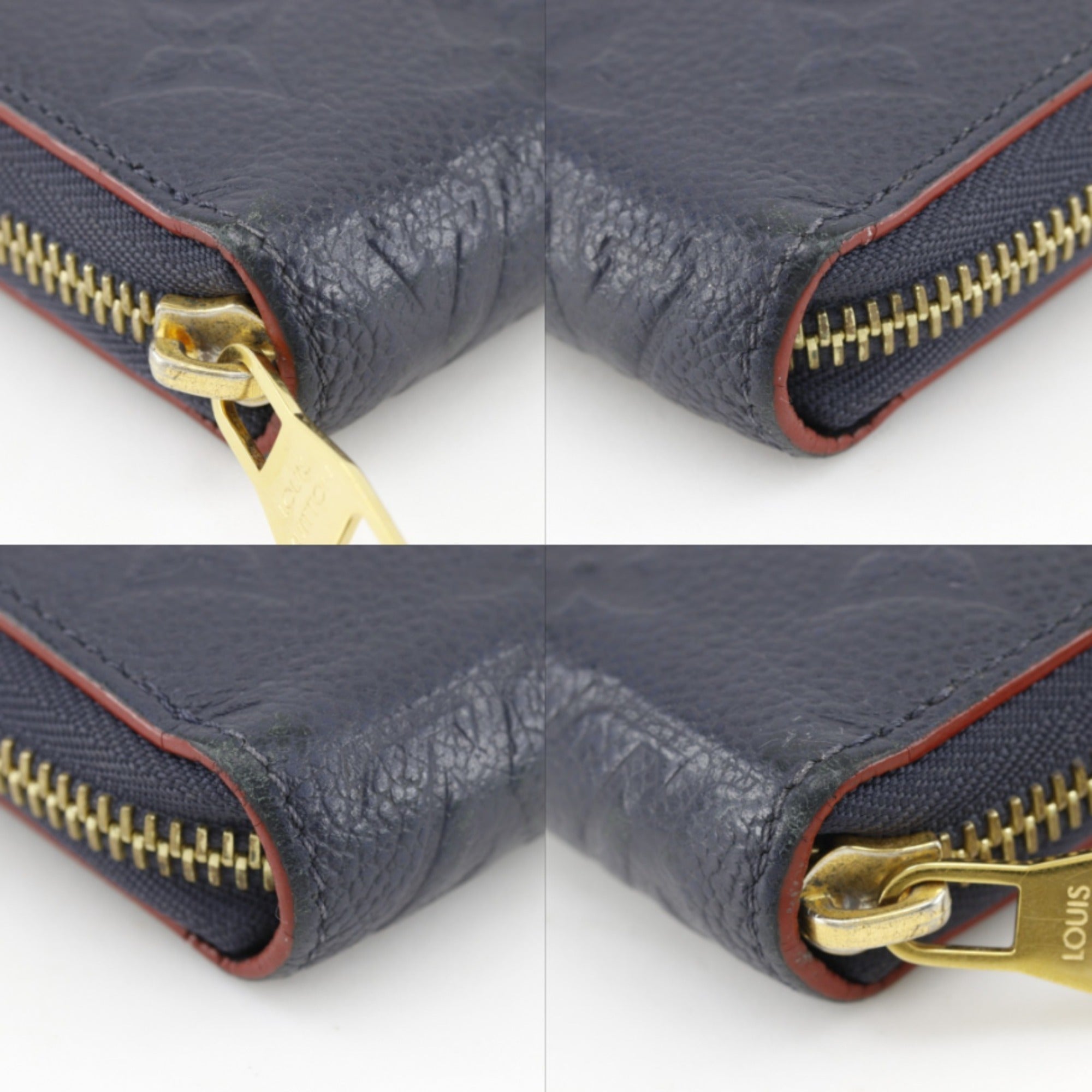 Louis Vuitton Marine Rouge Navy Monogram Empreinte Long Wallet (Bi-Fold) (Pre-Owned)