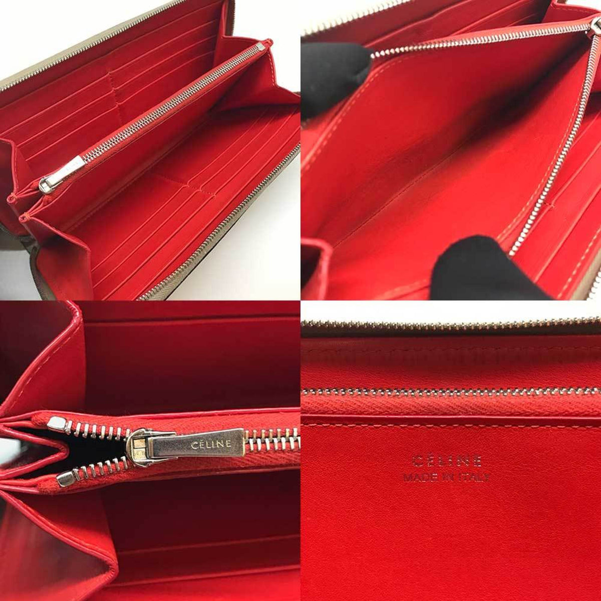 Celine Beige Leather Long Wallet (Bi-Fold) (Pre-Owned)
