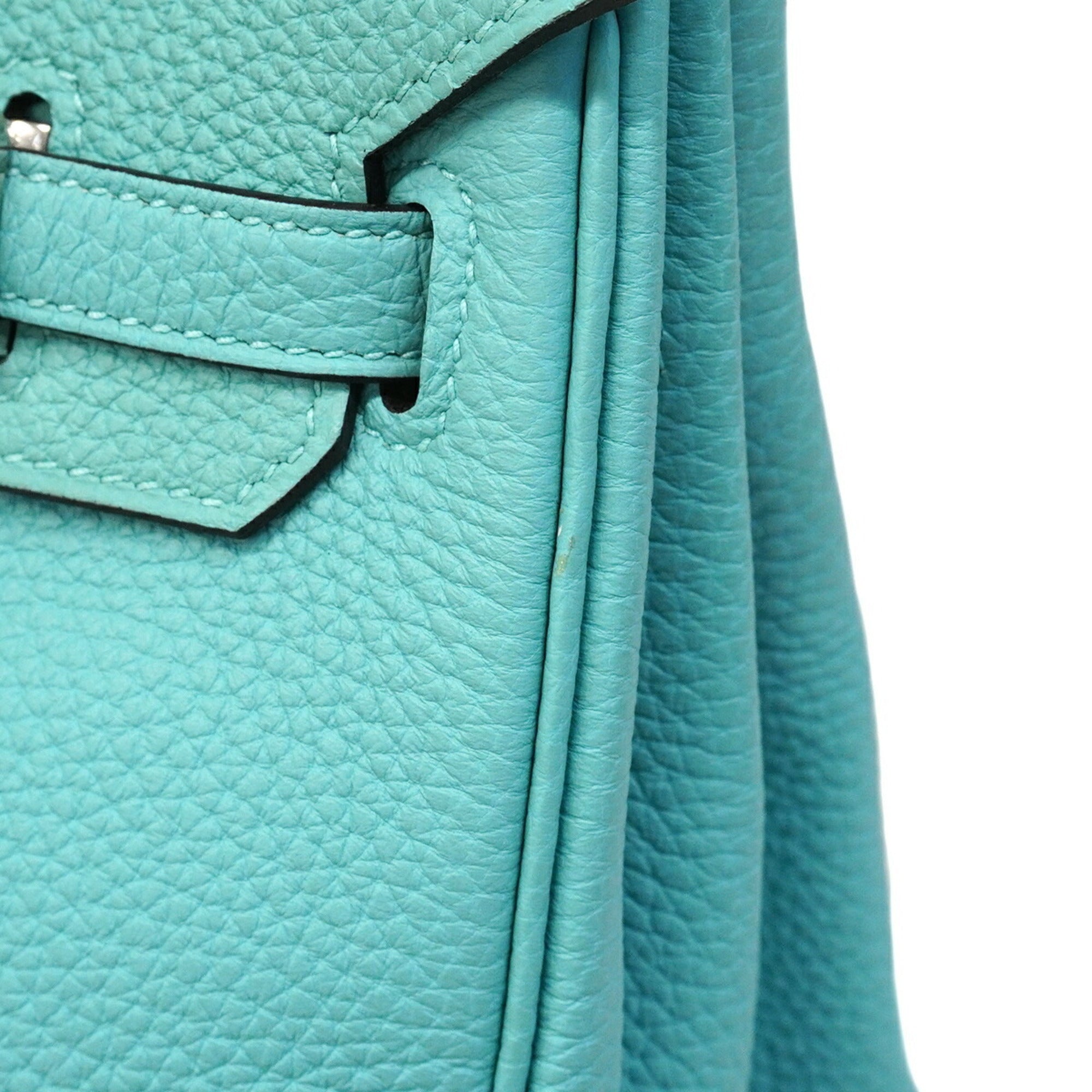 Hermes Blue Atoll Togo Leather Handbag (Pre-Owned)