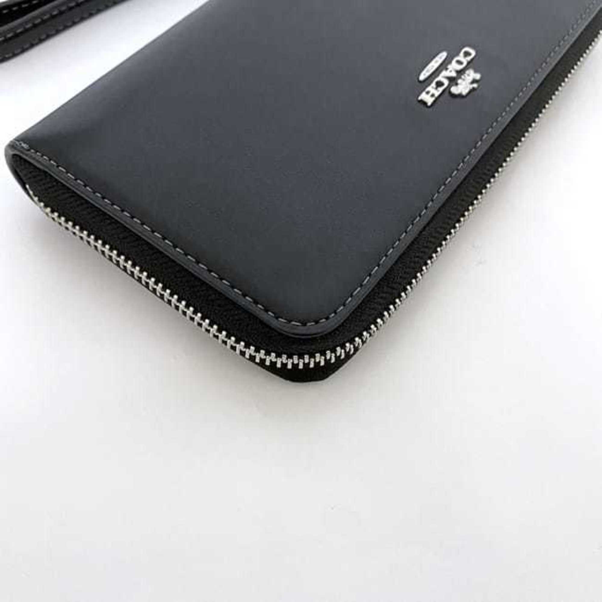 Coach Black Leather Long Wallet (Bi-Fold) (Pre-Owned)