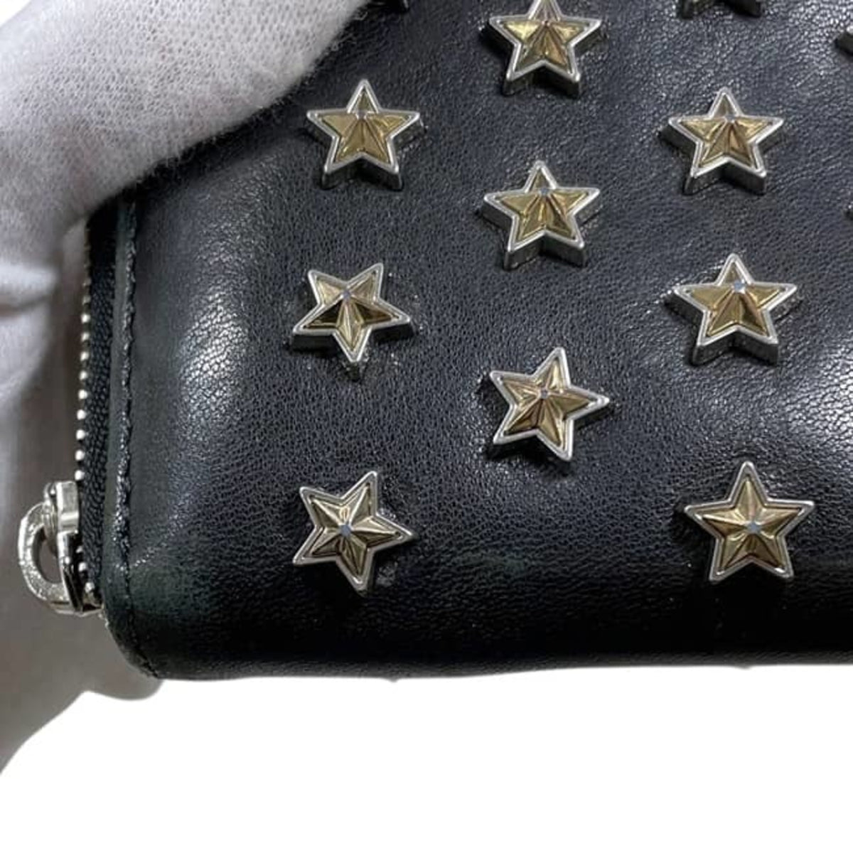 Jimmy Choo Black Leather Long Wallet (Bi-Fold) (Pre-Owned)