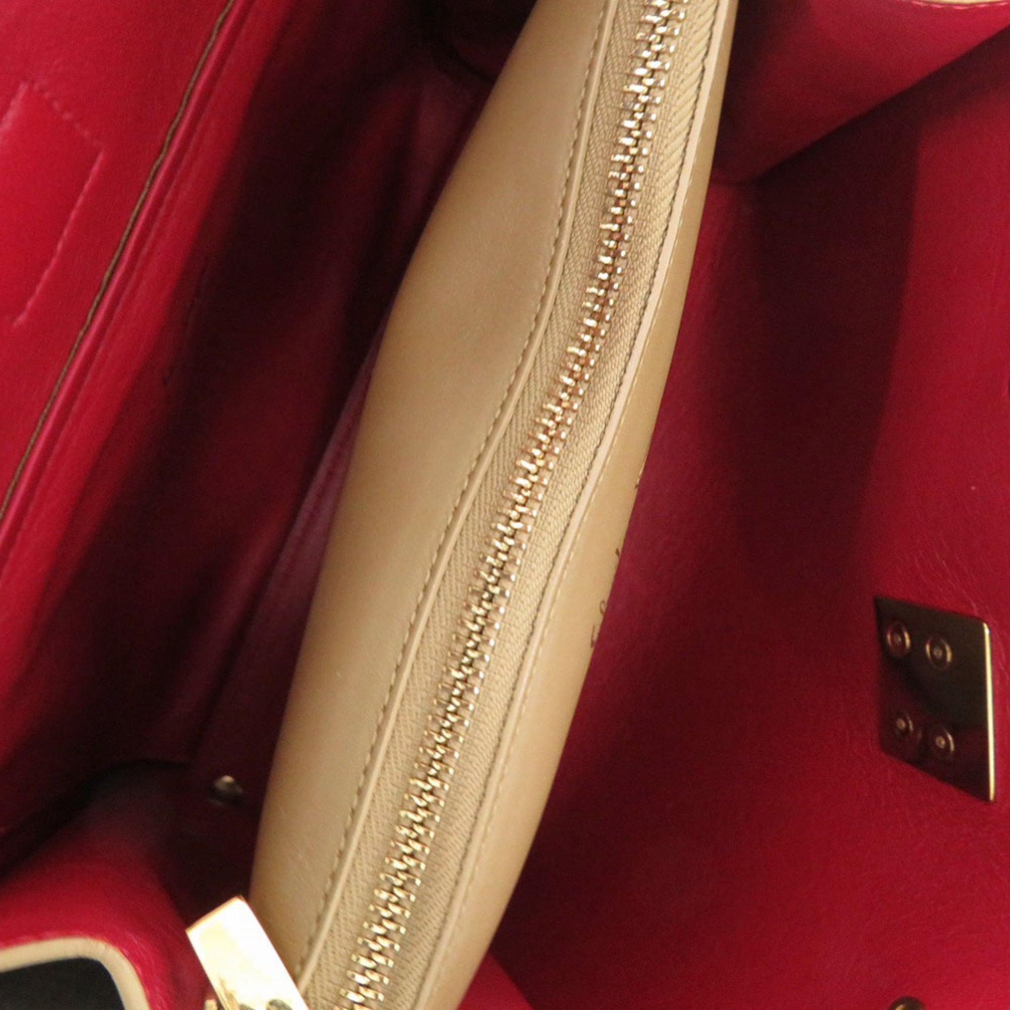 Salvatore Ferragamo Brown Red Color Leather Handbag (Pre-Owned)