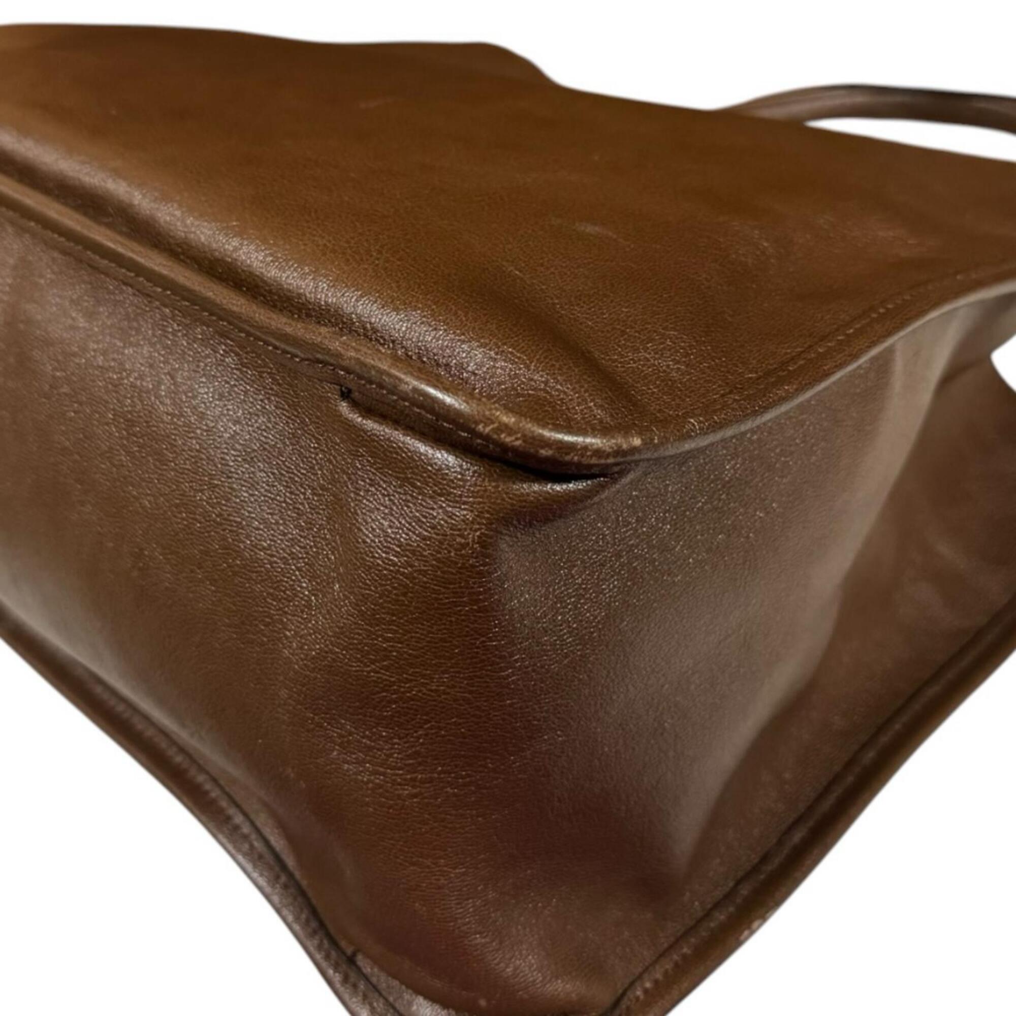 Gucci Brown Leather Tote Bag (Pre-Owned)