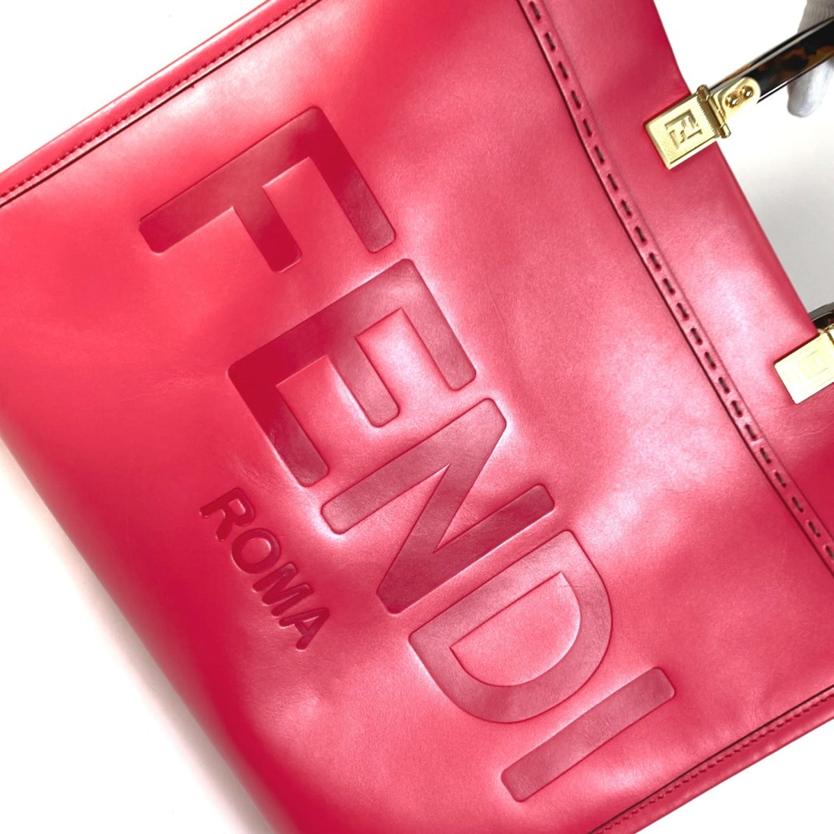 Fendi Pink Leather Tote Bag (Pre-Owned)