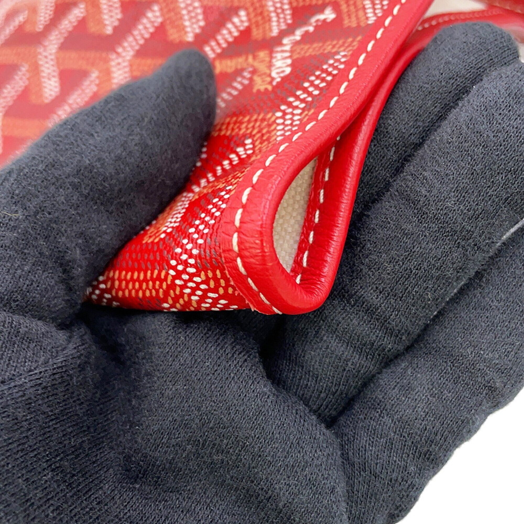 Goyard Red Color Pvc Leather Handbag Tote Bag (Pre-Owned)