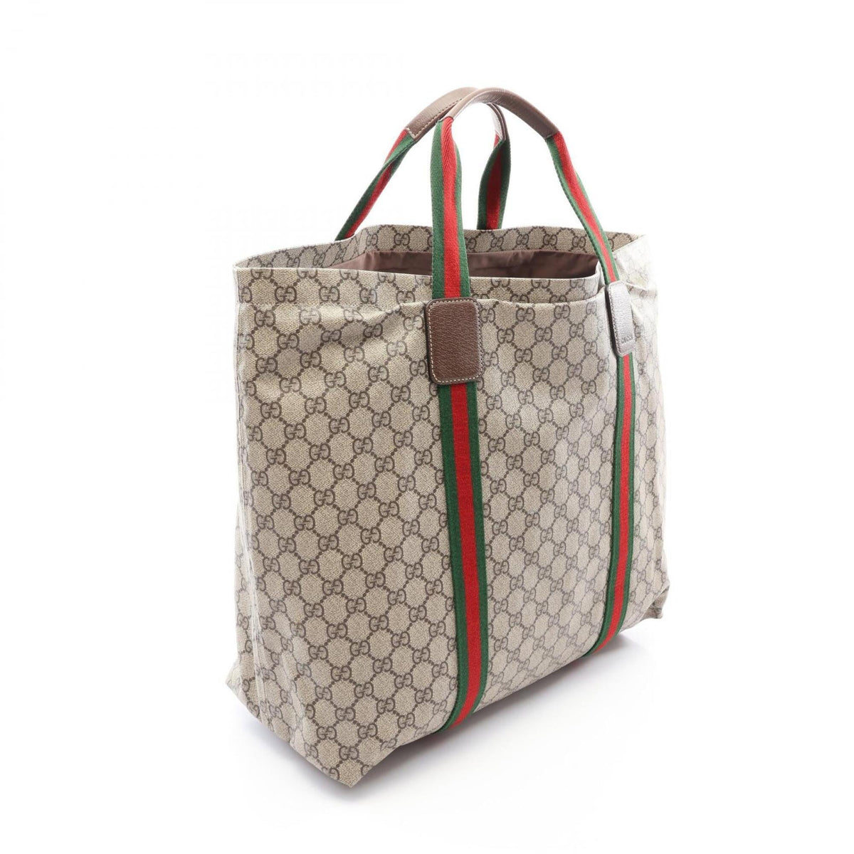 Gucci Beige Brown Multi-Color Gg Supreme Leather Handbag Tote Bag (Pre-Owned)