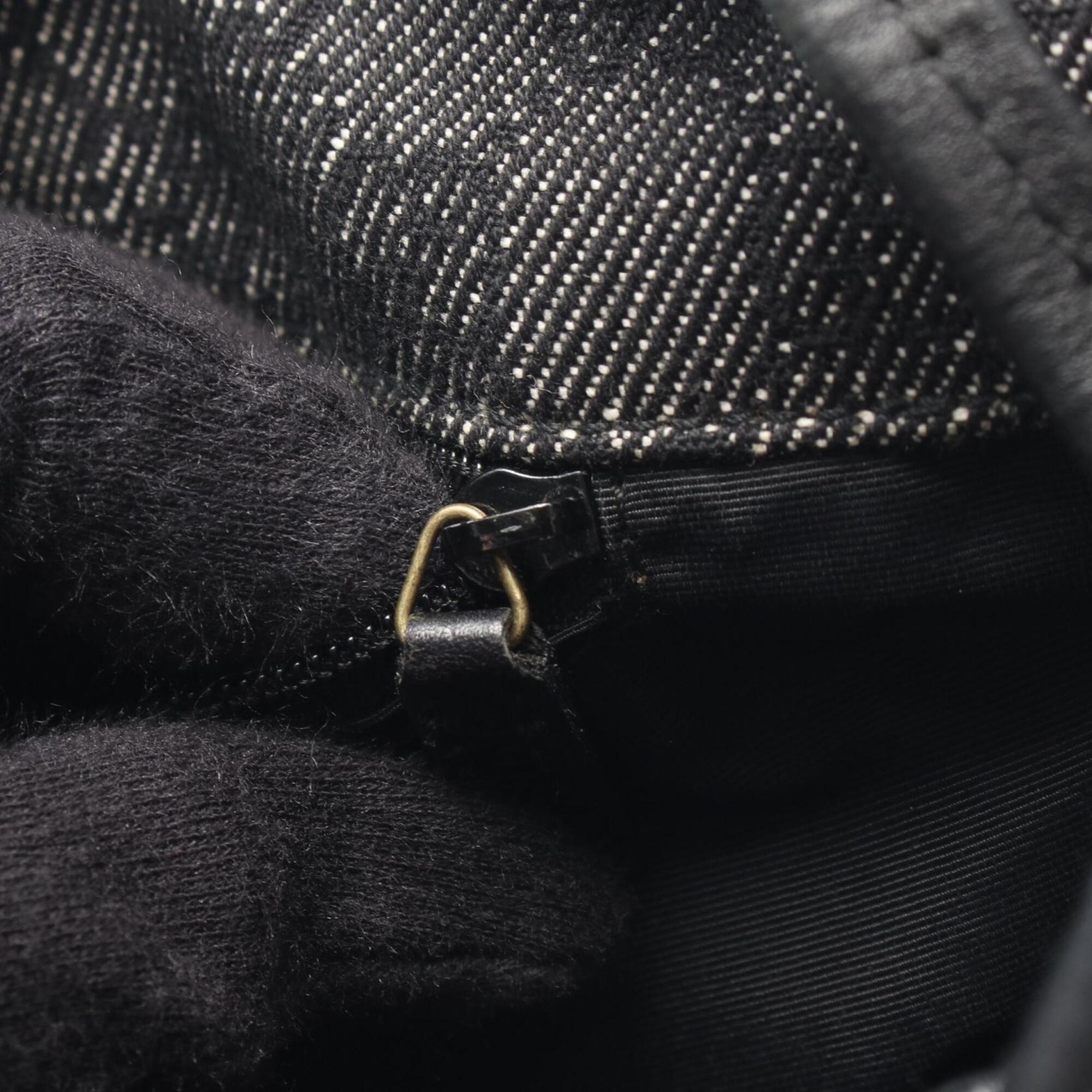 Gucci Black Denim Leather Shoulder Bag (Pre-Owned)