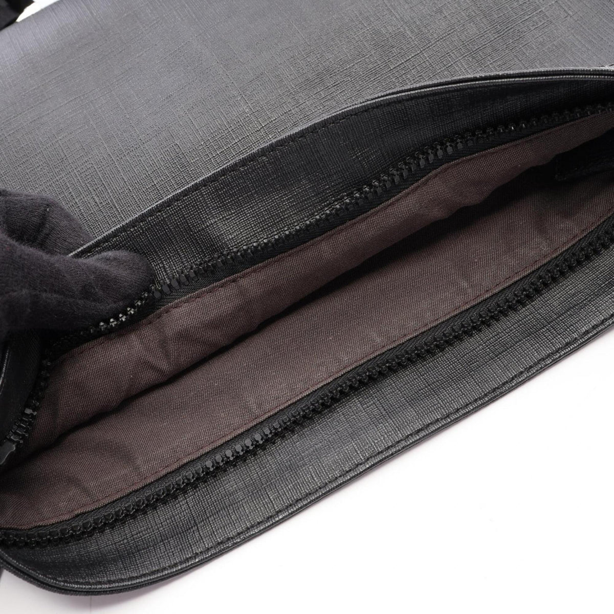 Fendi Zucca Black Coated Canvas Handbag Shoulder Bag (Pre-Owned)