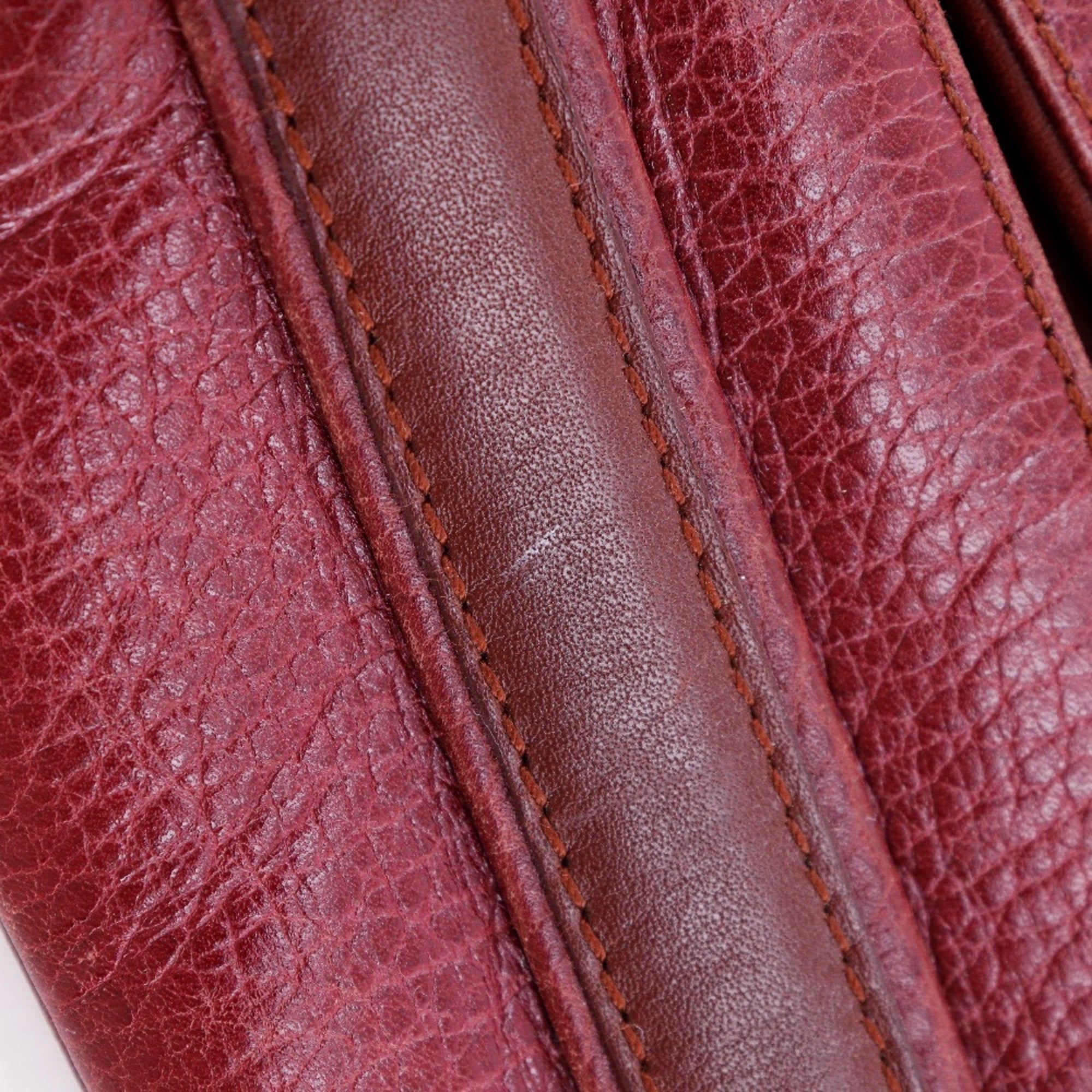 Cartier Bordeaux Leather Shoulder Bag (Pre-Owned)