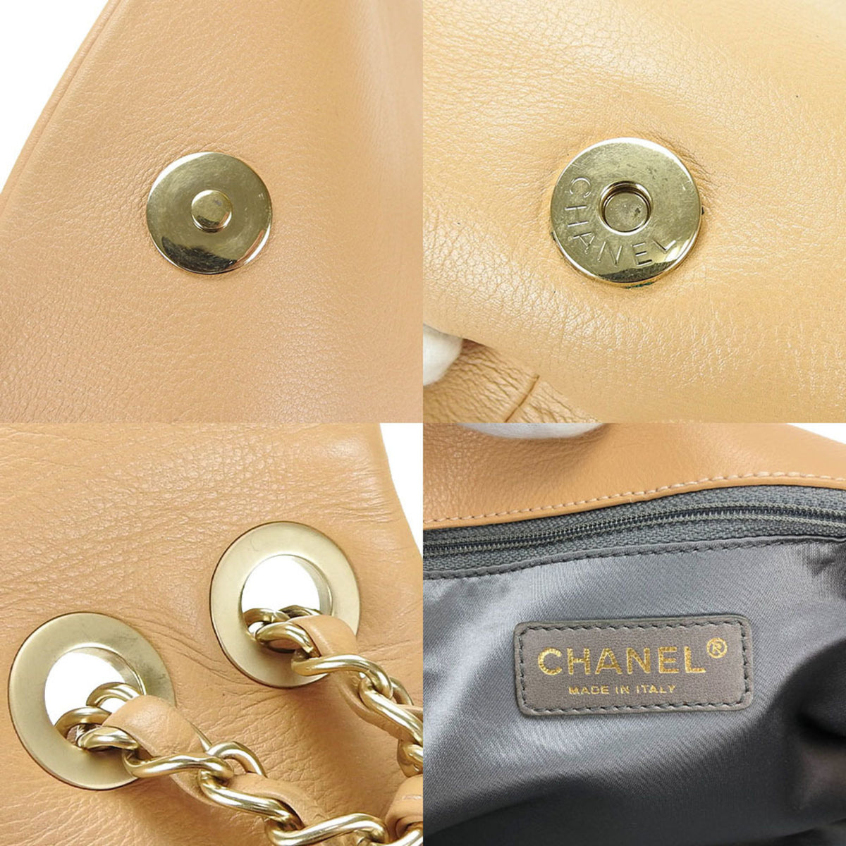 Chanel Beige Leather Shoulder Bag (Pre-Owned)