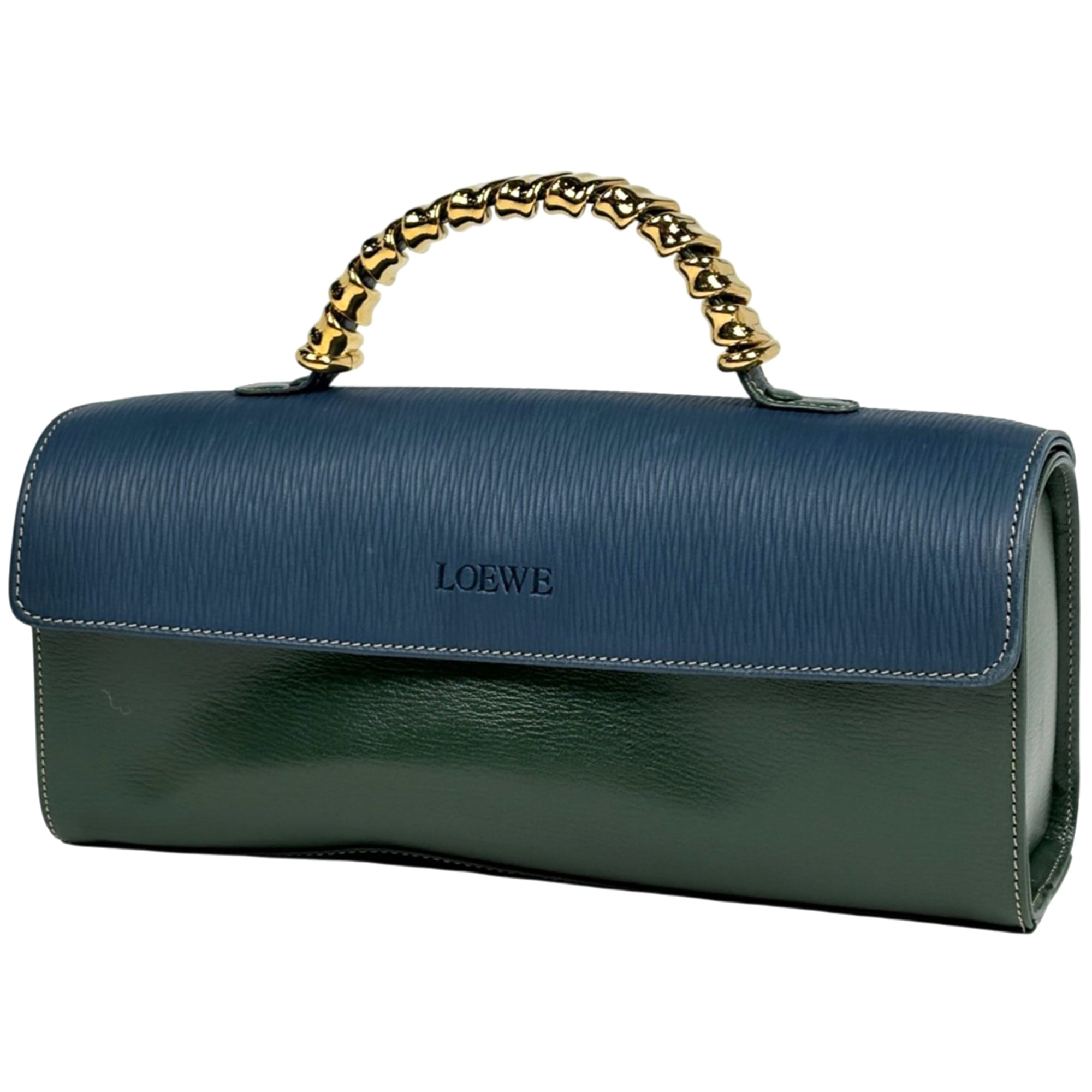 Loewe Blue Green Leather Handbag (Pre-Owned)