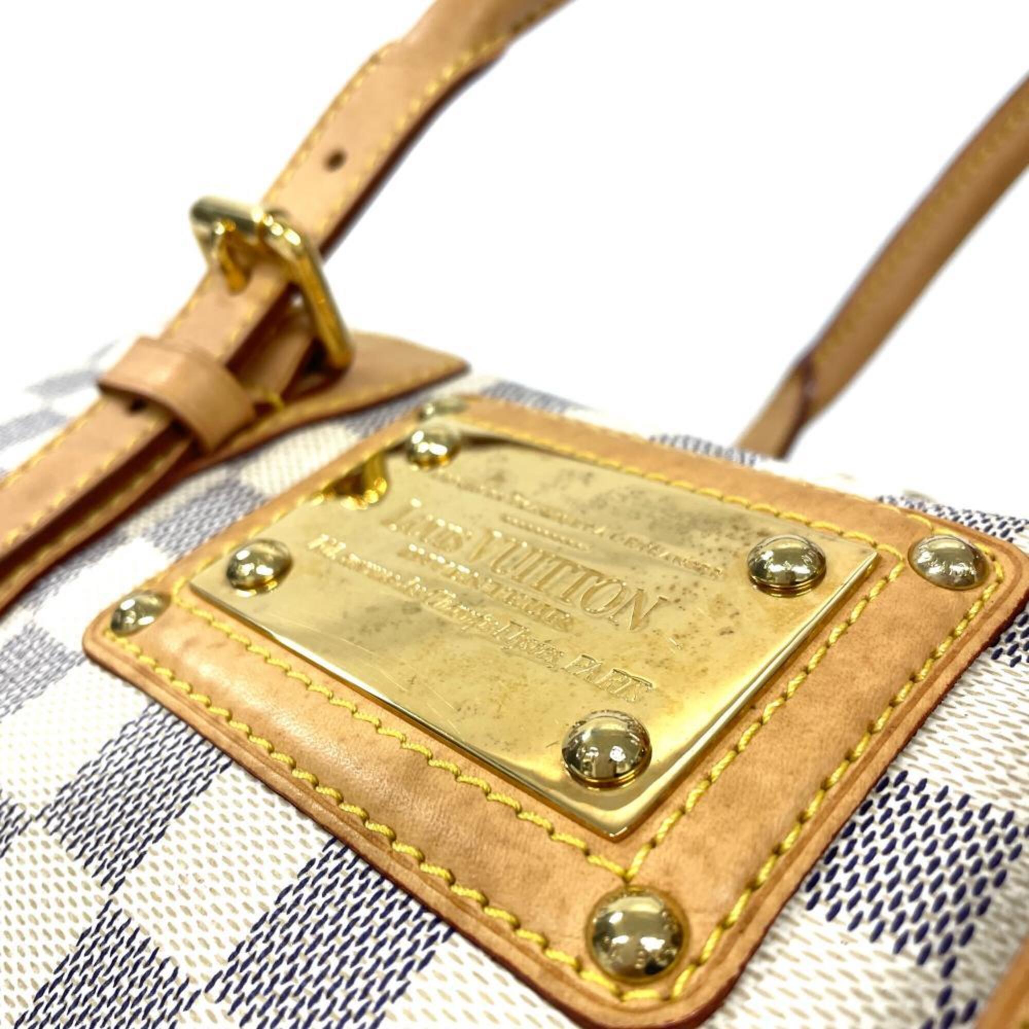 Louis Vuitton White Damier Azur Leather Handbag (Pre-Owned)
