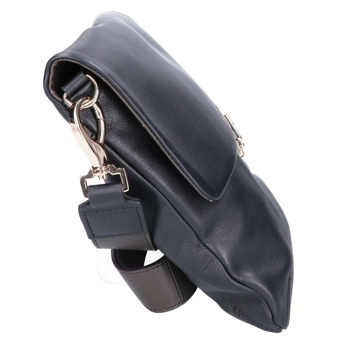 Anya Hindmarch Black Brown Gray Leather Shoulder Bag (Pre-Owned)