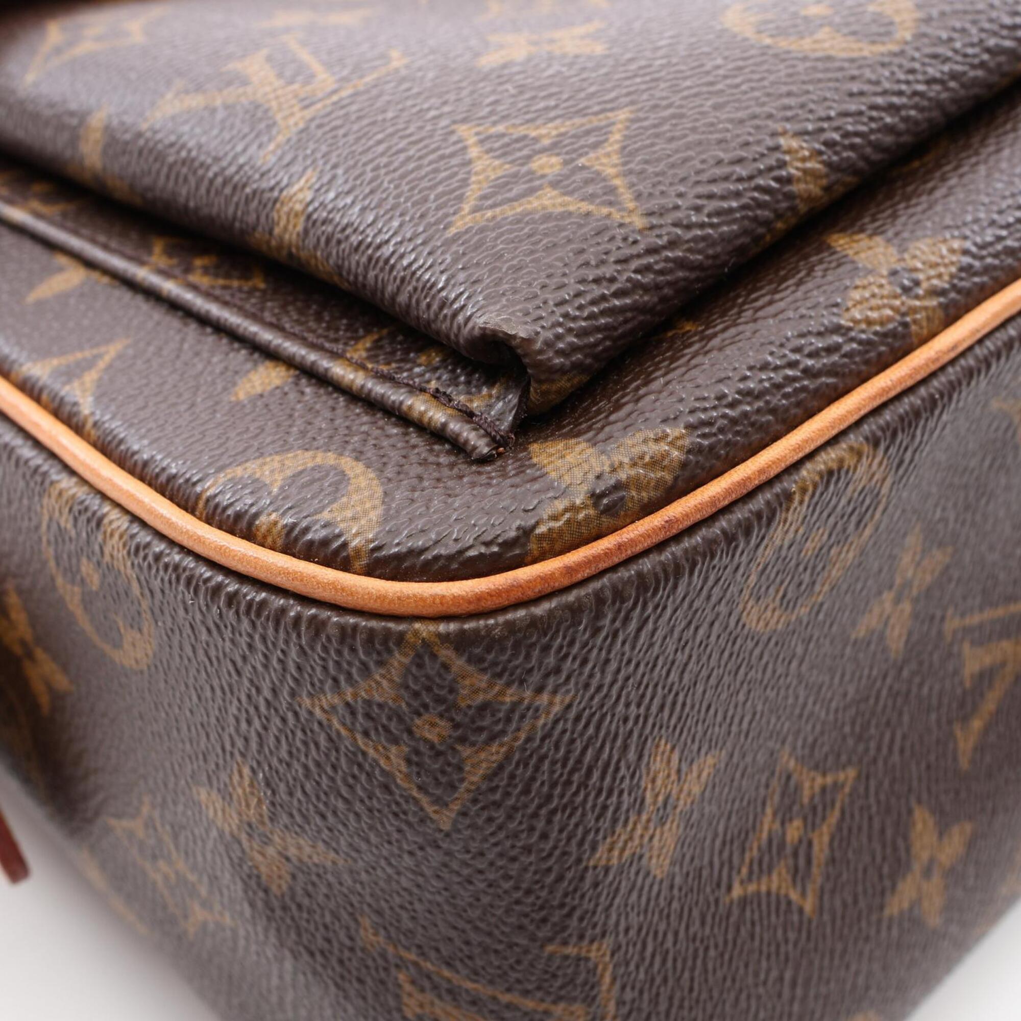 Louis Vuitton Brown Pvc Coated Canvas Leather Handbag Shoulder Bag (Pre-Owned)
