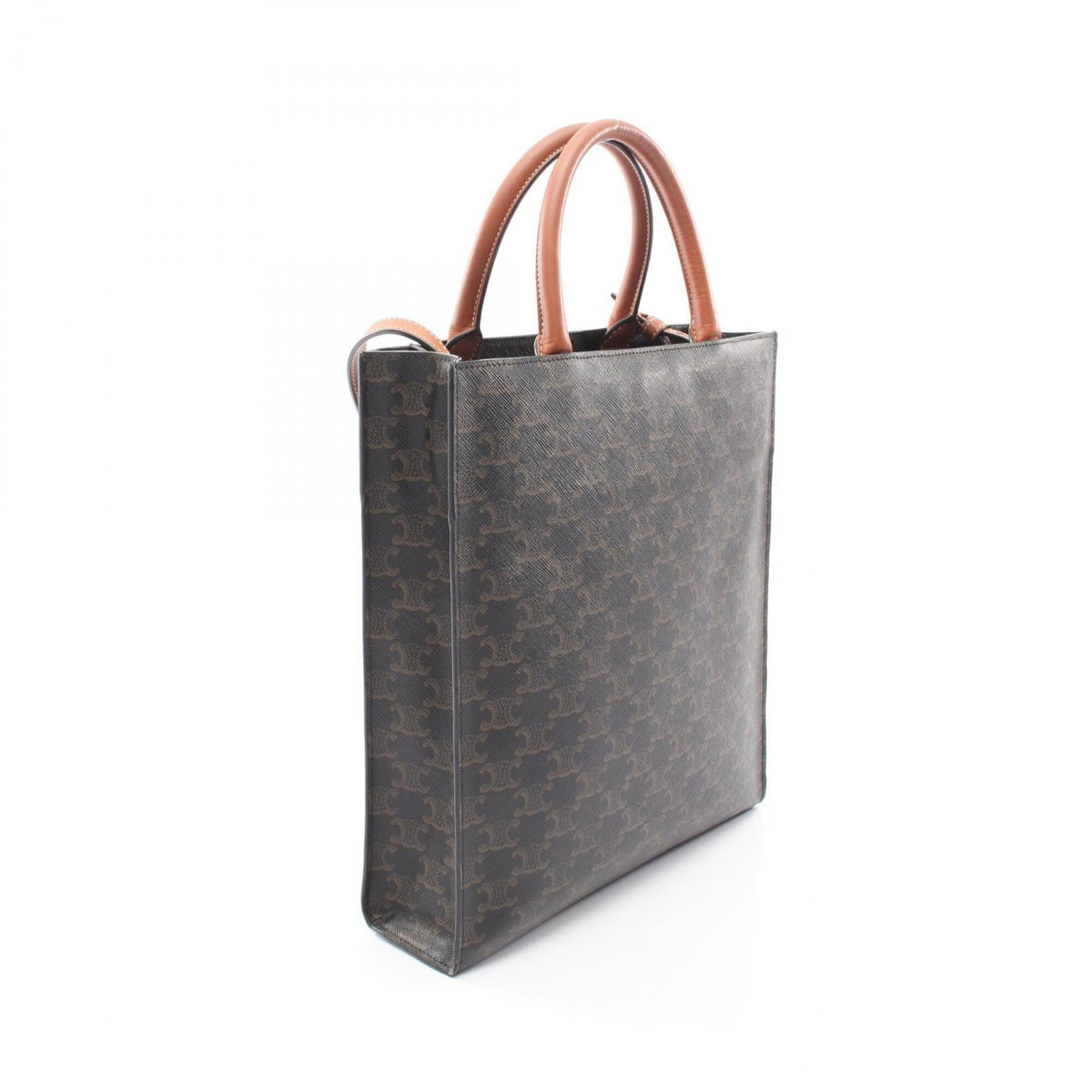 Celine Black Brown Coated Canvas Leather Handbag Tote Bag (Pre-Owned)