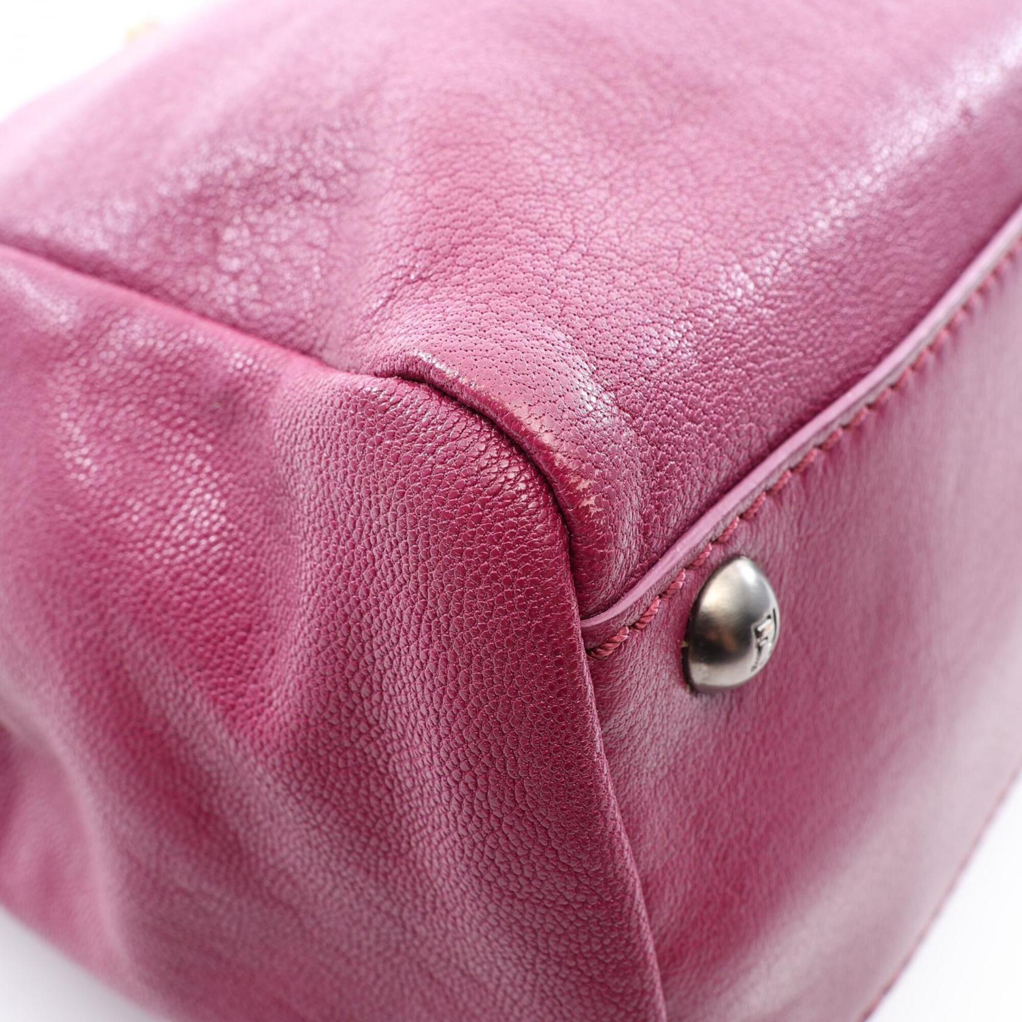 Fendi Peekaboo Purple Leather Handbag (Pre-Owned)