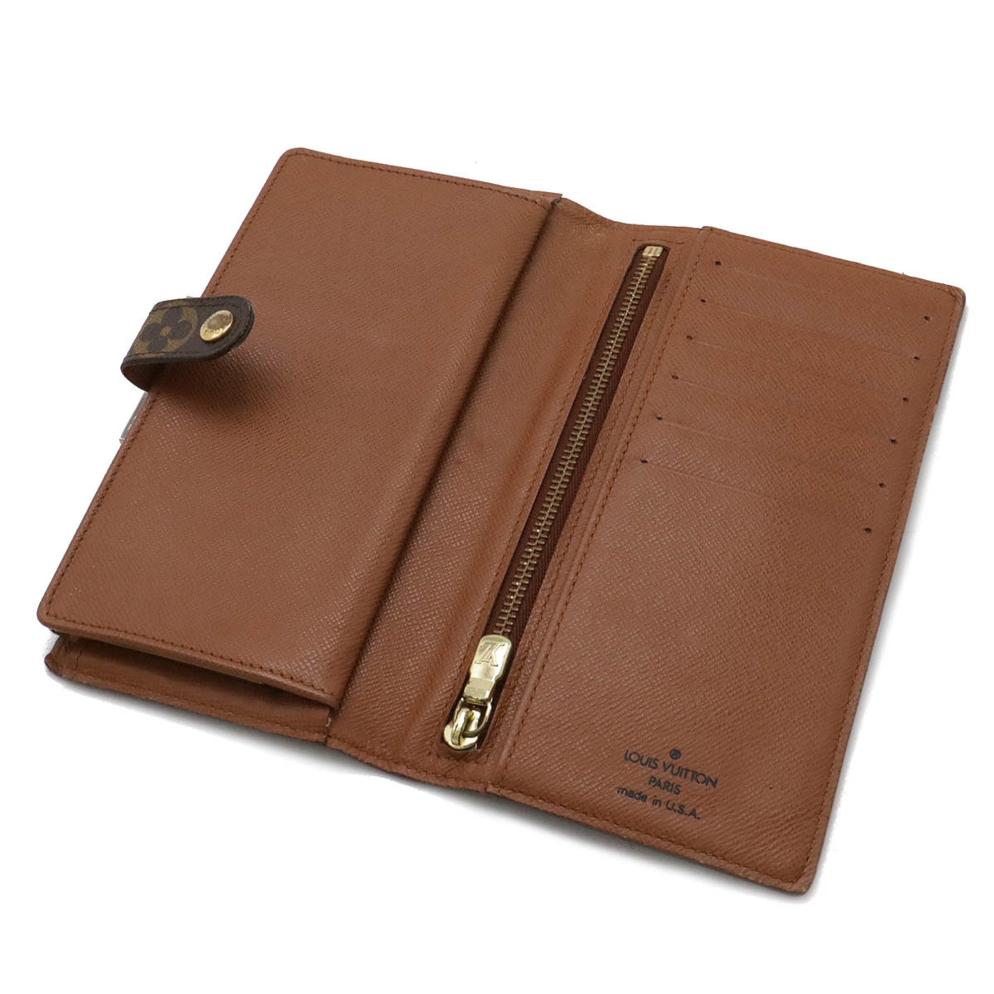 Louis Vuitton Brown Monogram Long Wallet (Bi-Fold) (Pre-Owned)