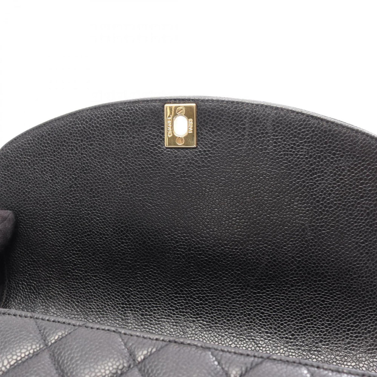 Chanel Black Grained Calfskin Handbag Shoulder Bag (Pre-Owned)