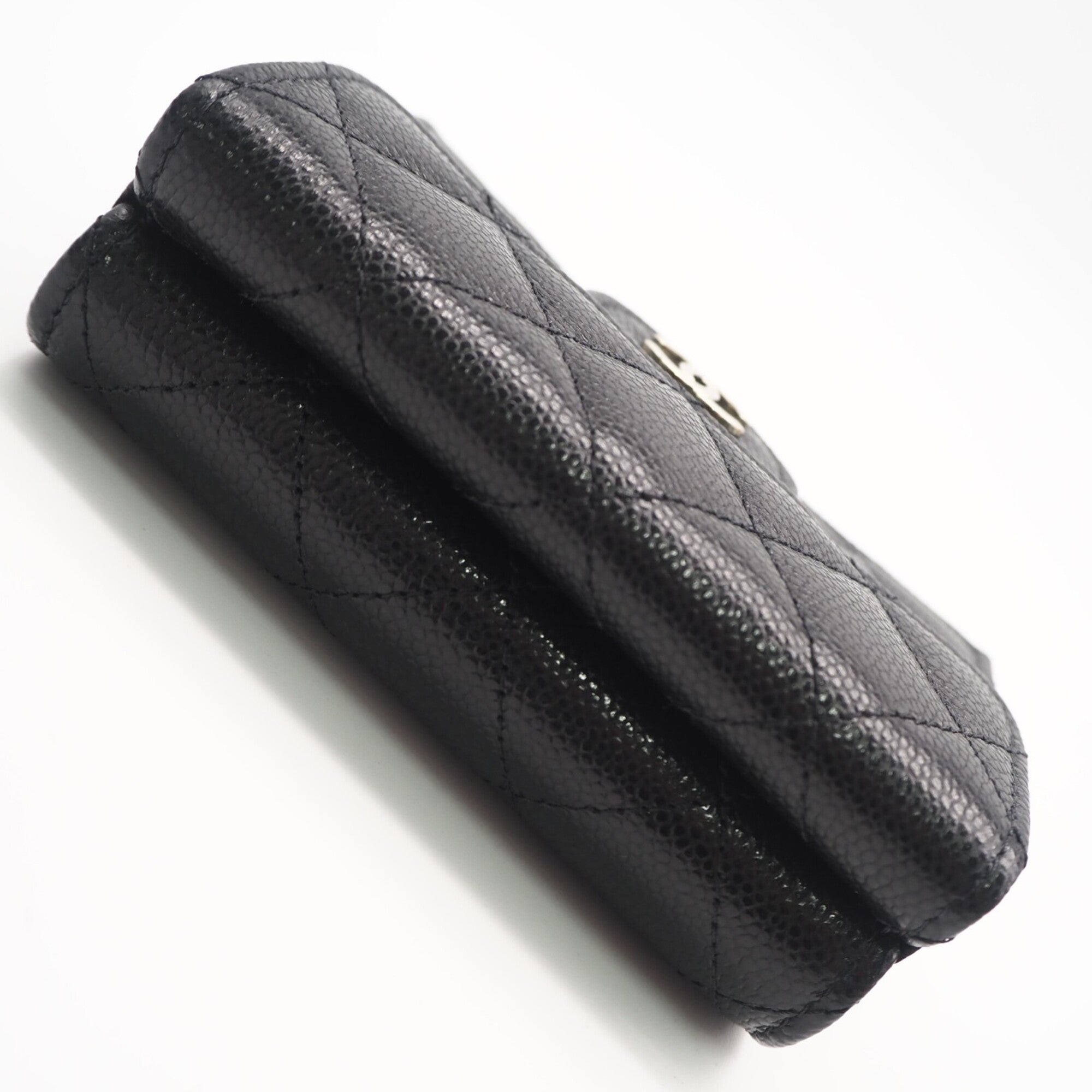 Chanel Matelasse Black Grained Calfskin Wallet (Tri-Fold) (Pre-Owned)
