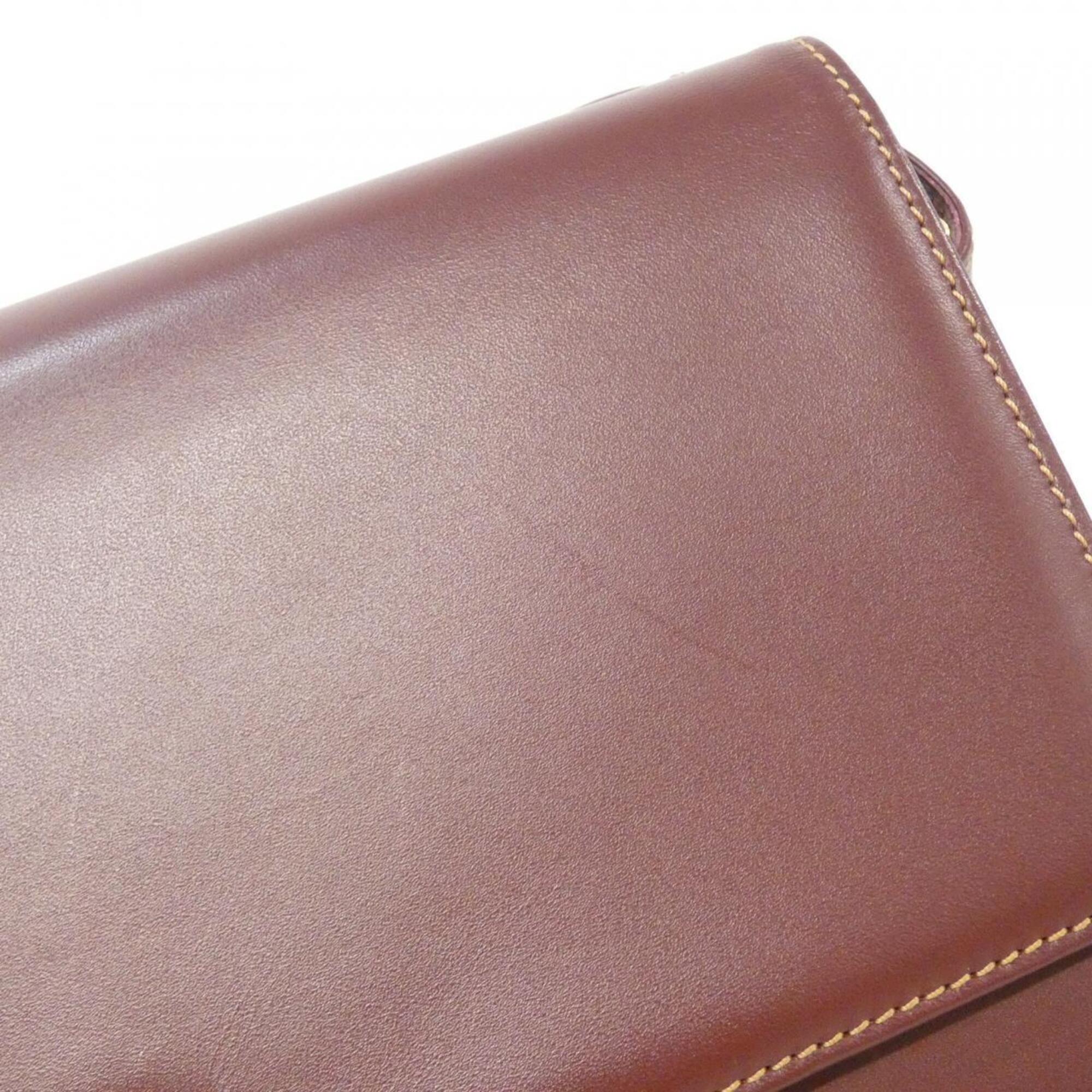 Cartier Bordeaux Leather Shoulder Bag (Pre-Owned)