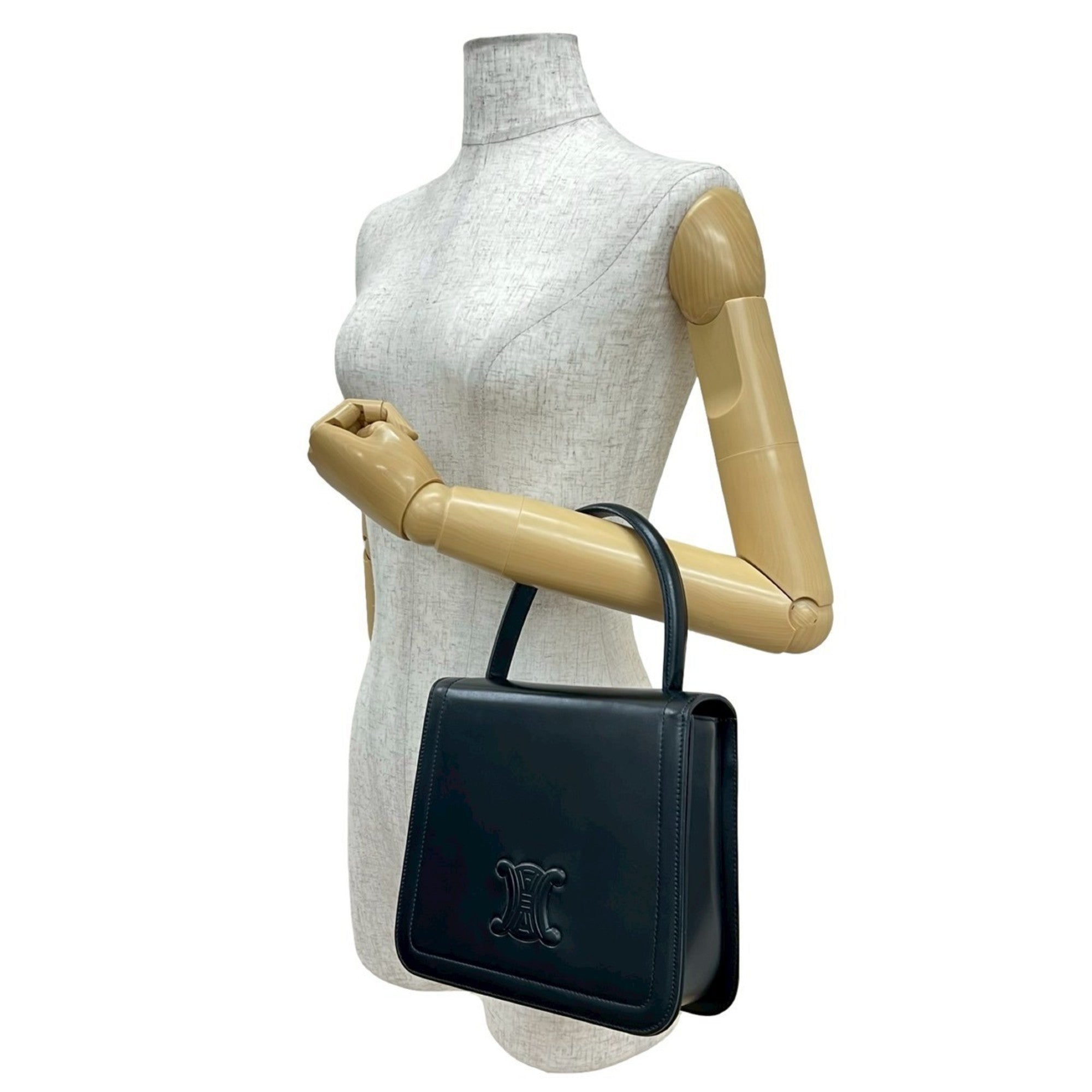 Celine Black Leather Handbag Tote Bag (Pre-Owned)
