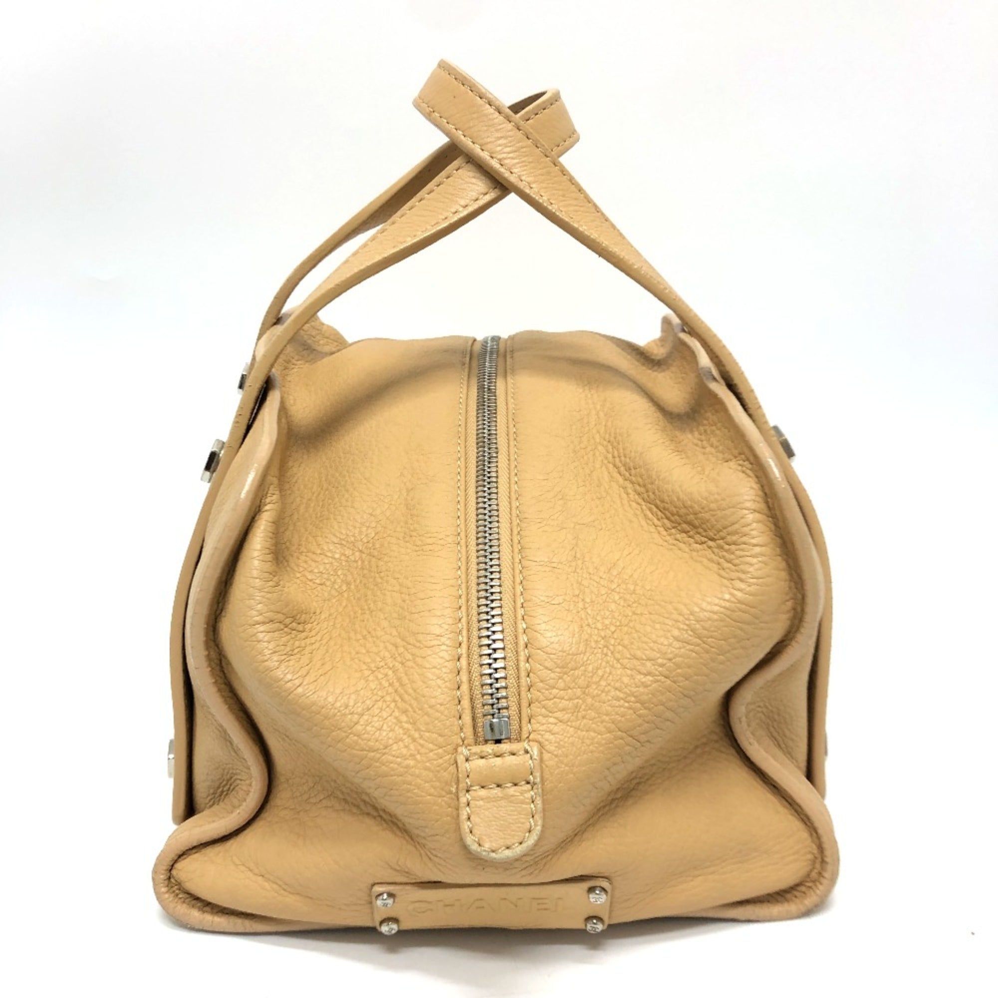 Chanel Beige Leather Boston Bag (Pre-Owned)