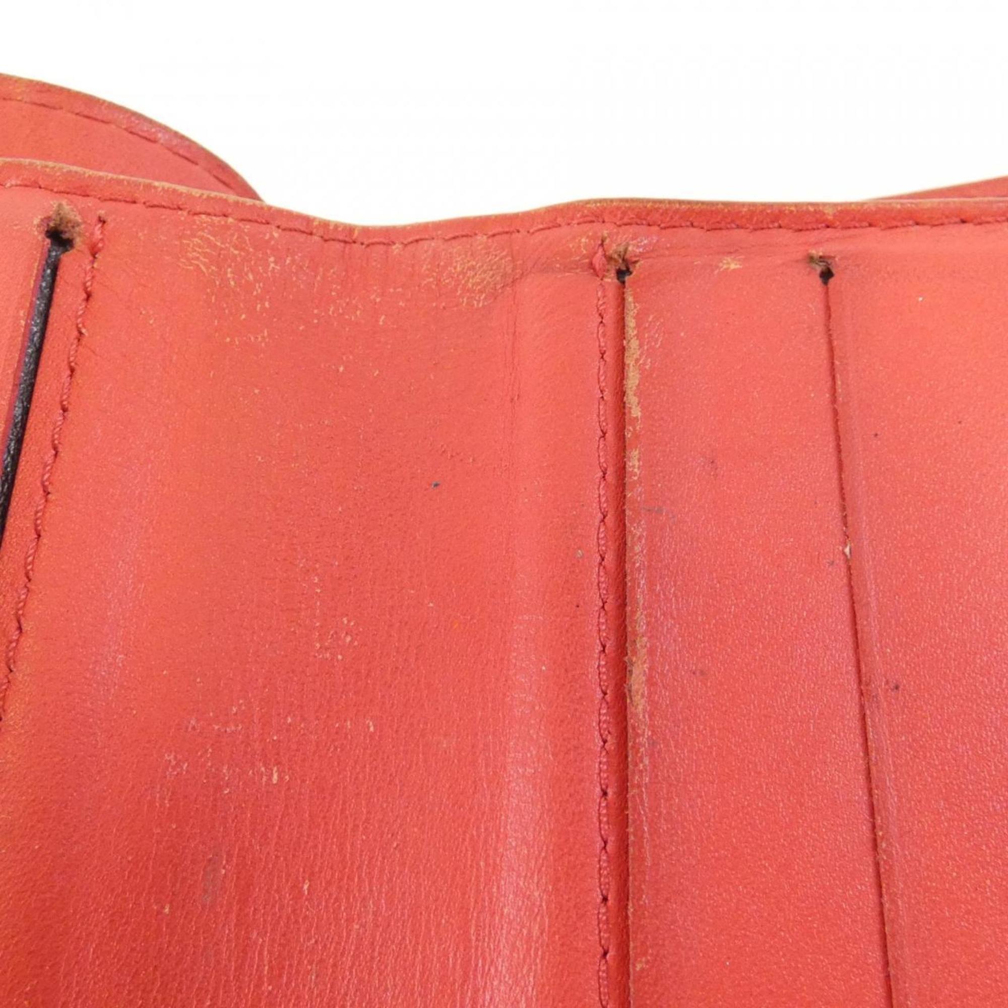 Louis Vuitton Red Color Leather Wallet (Bi-Fold) (Pre-Owned)