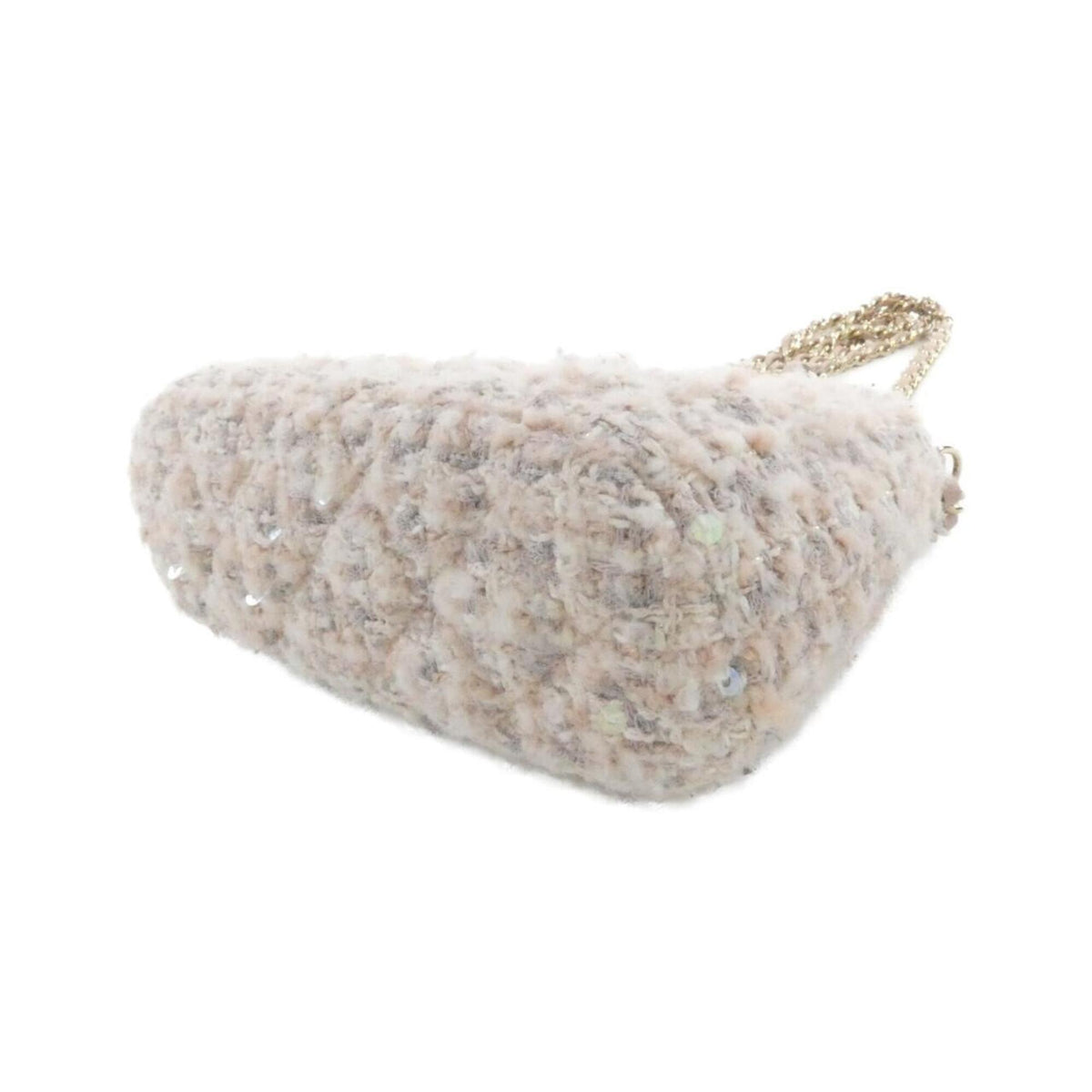 Chanel Pink Cotton Tweed Spangles Handbag Shoulder Bag (Pre-Owned)