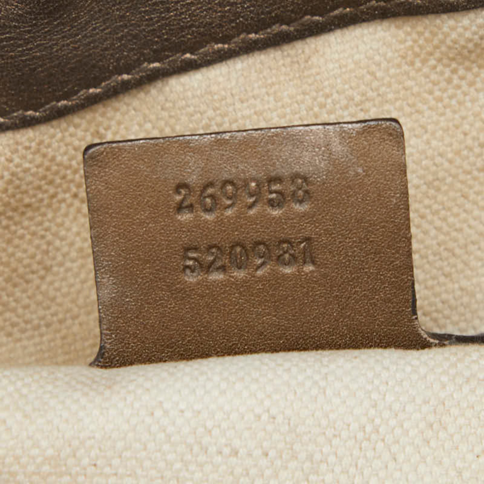 Gucci Brown Canvas Leather Shoulder Bag (Pre-Owned)