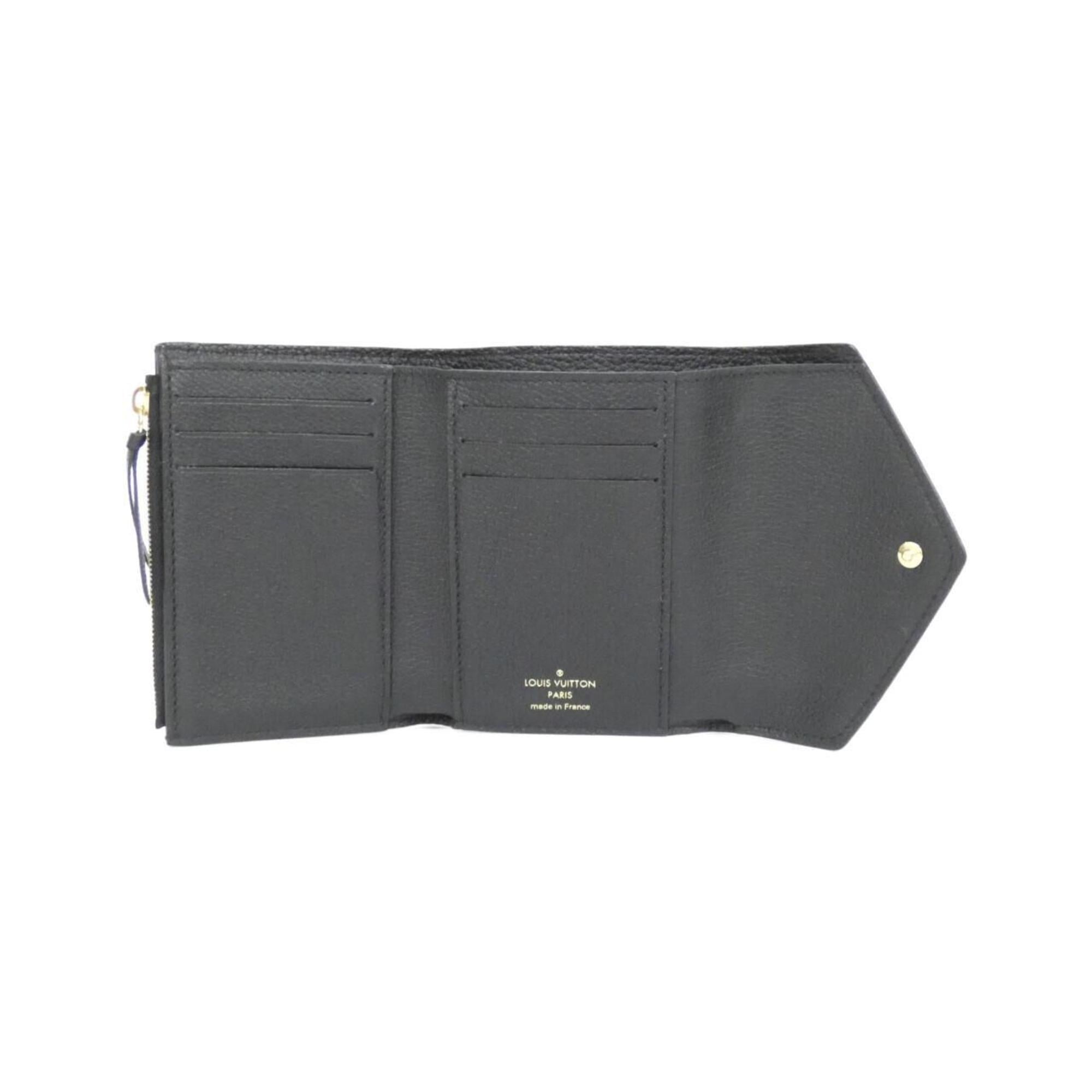 Louis Vuitton Black Leather Wallet (Tri-Fold) (Pre-Owned)