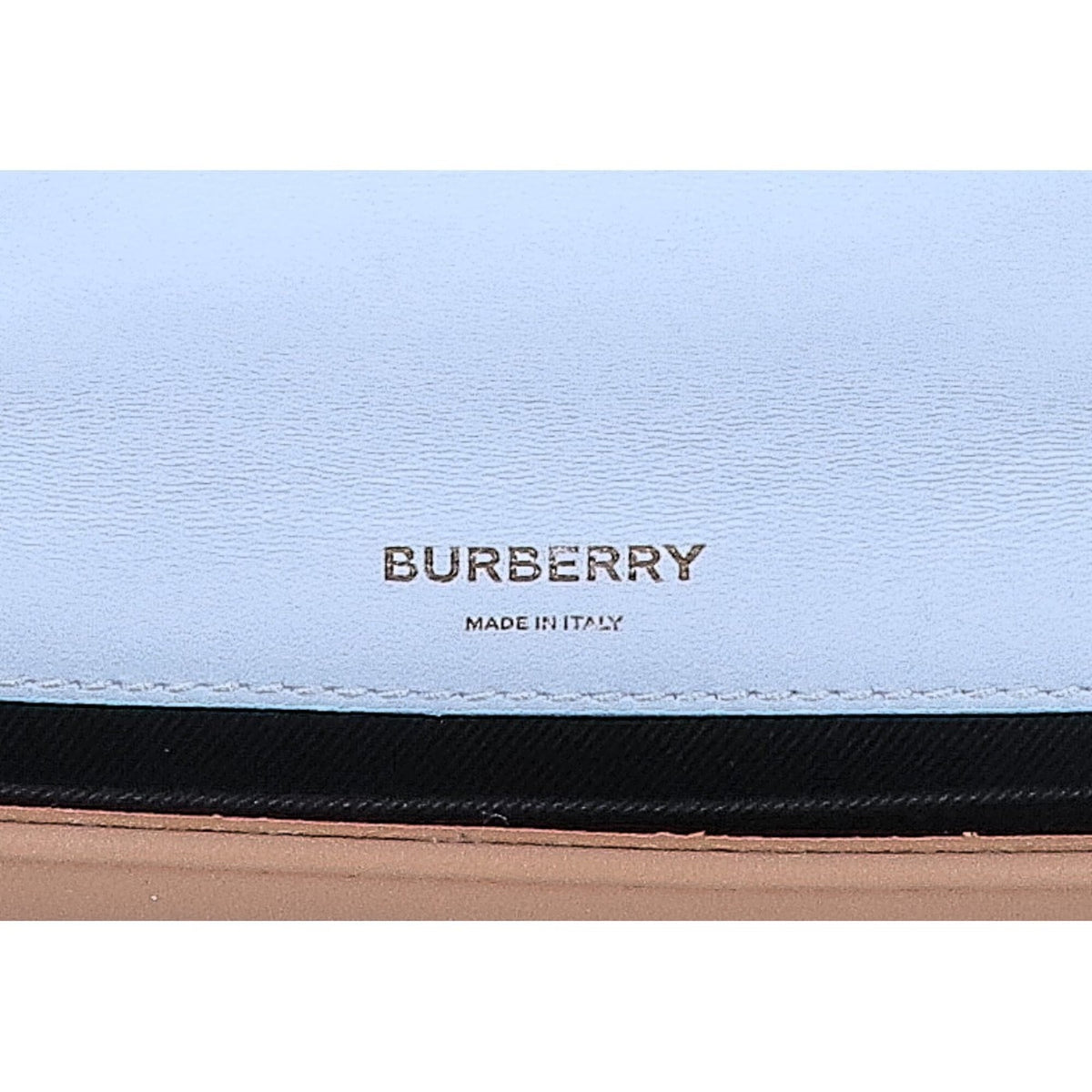 Burberry Beige Light Blue Leather Shoulder Bag (Pre-Owned)