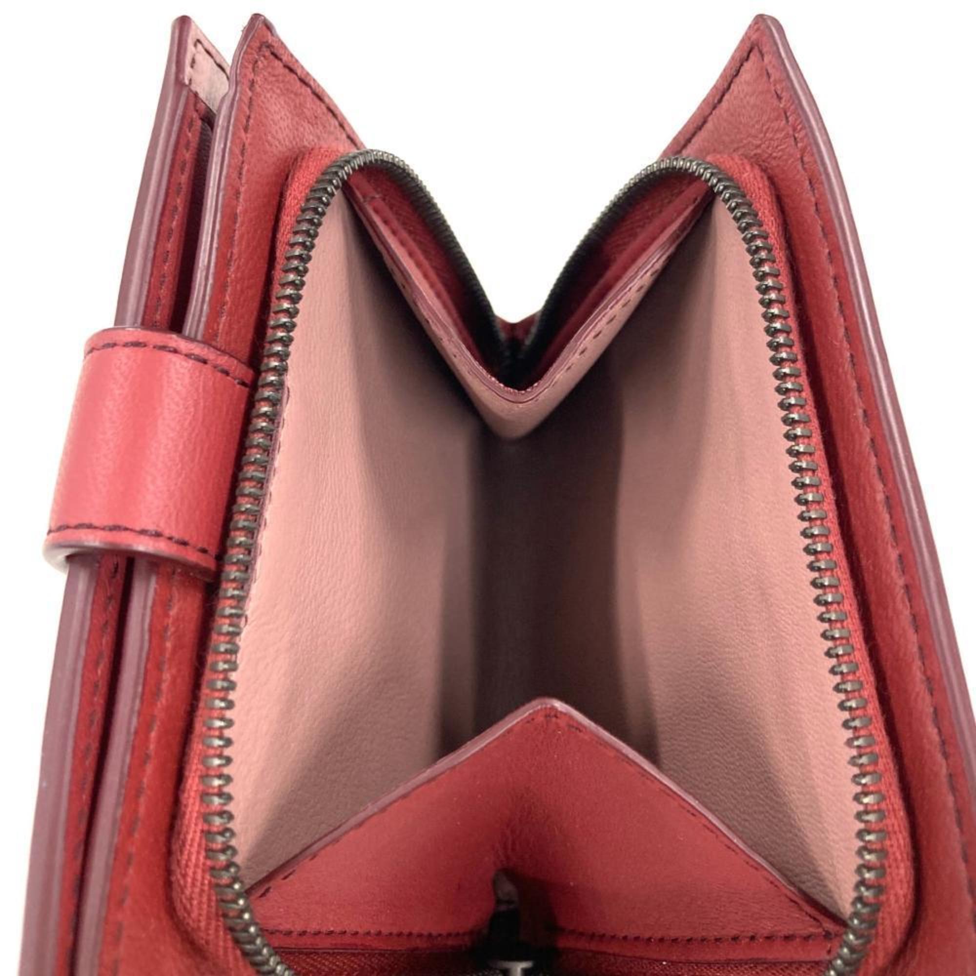 Bottega Veneta Red Color Intrecciato Wallet (Bi-Fold) (Pre-Owned)