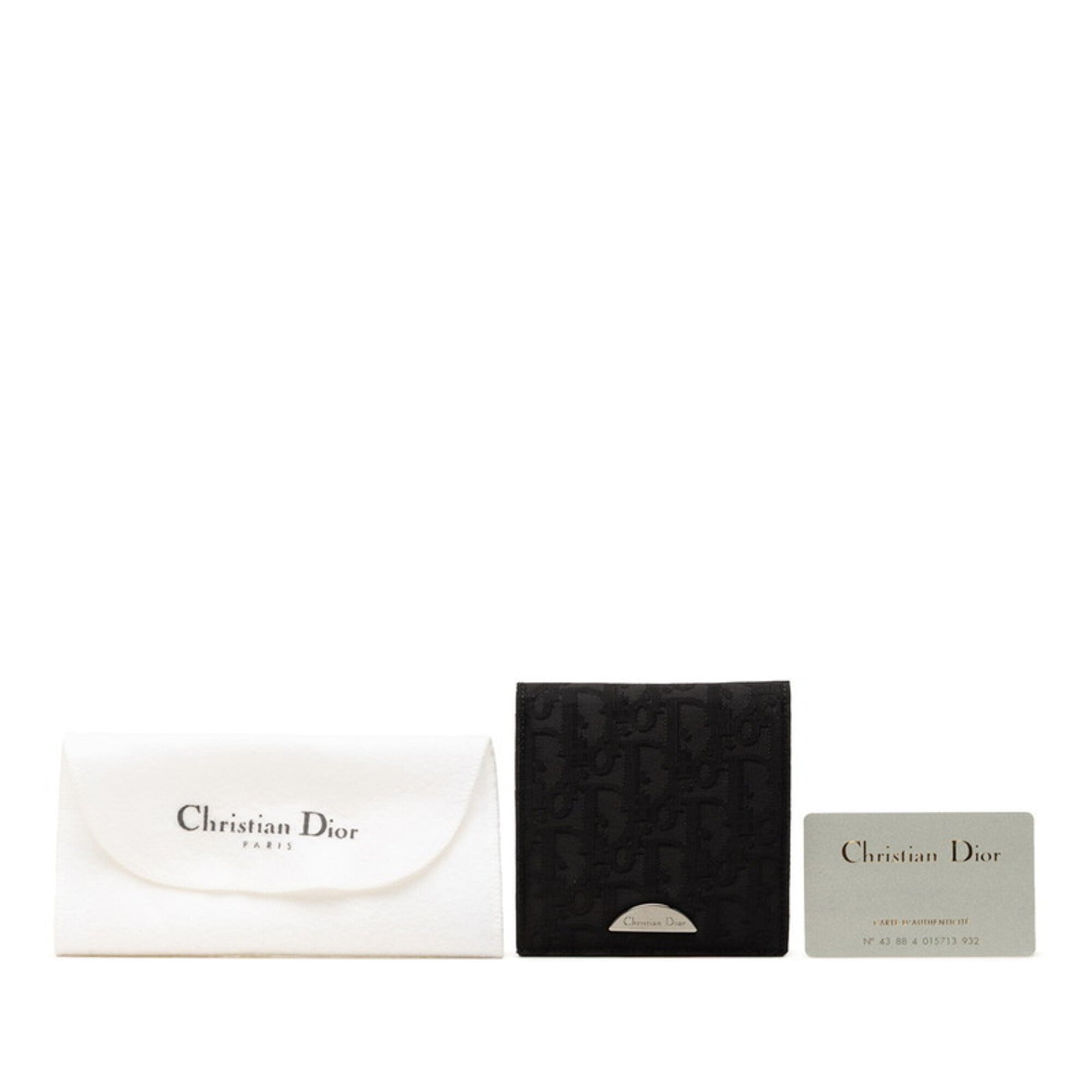 Christian Dior Black Jacquard Nylon Leather Wallet (Bi-Fold) (Pre-Owned)