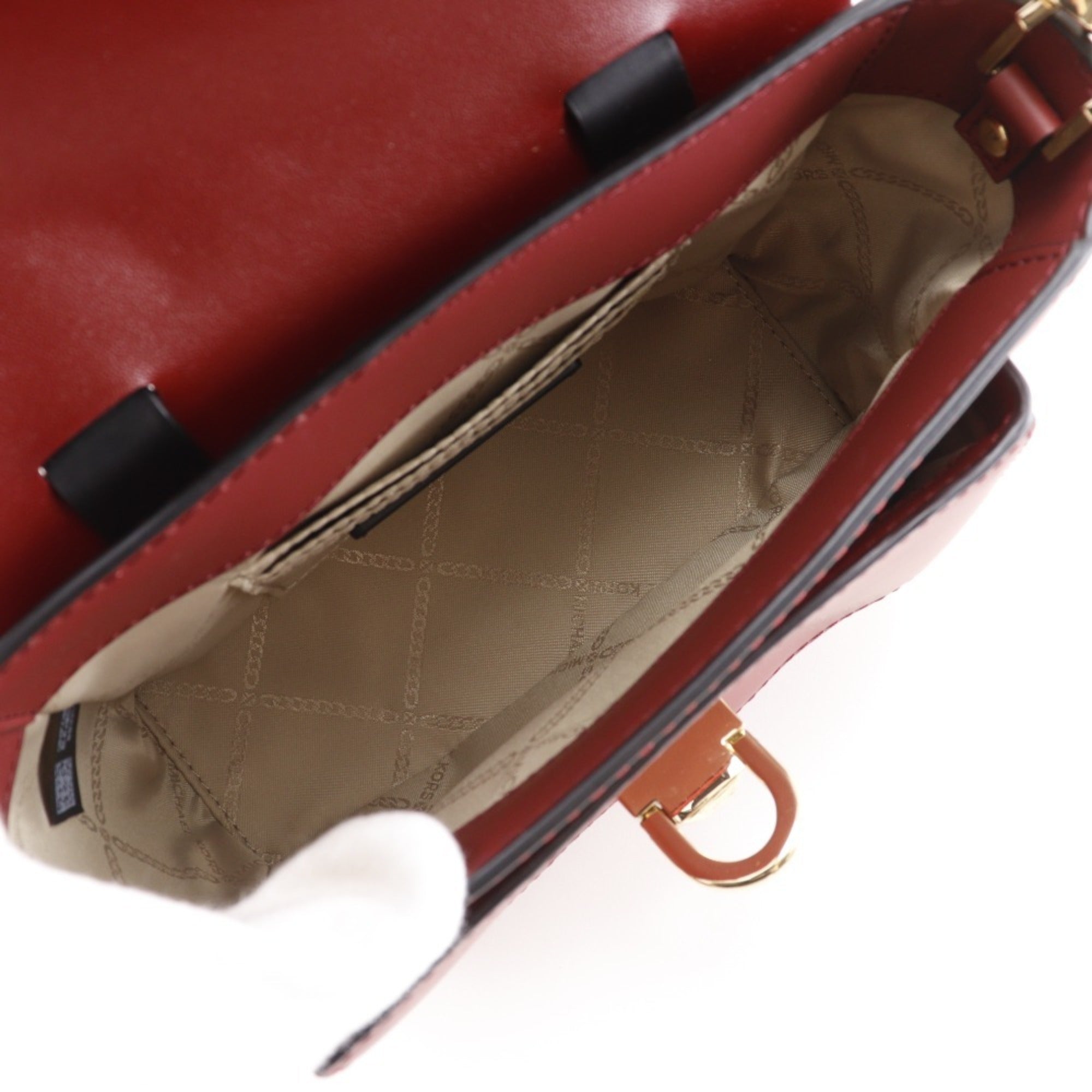 Michael Kors Red Color Leather Shoulder Bag (Pre-Owned)