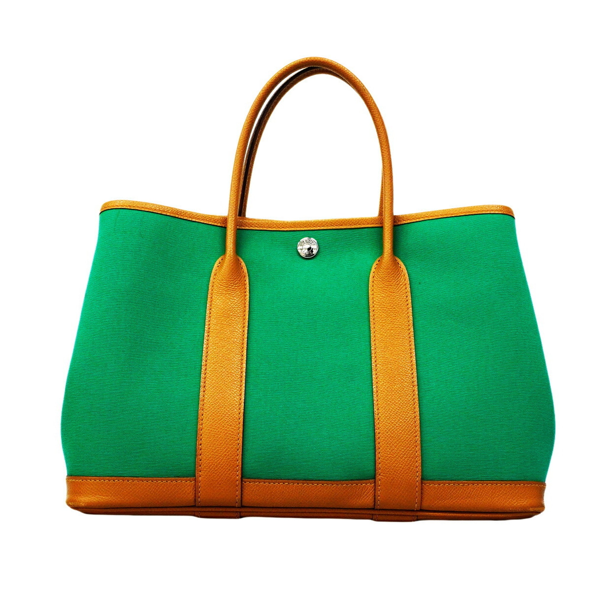 Hermes Green Toile Officier Tote Bag (Pre-Owned)