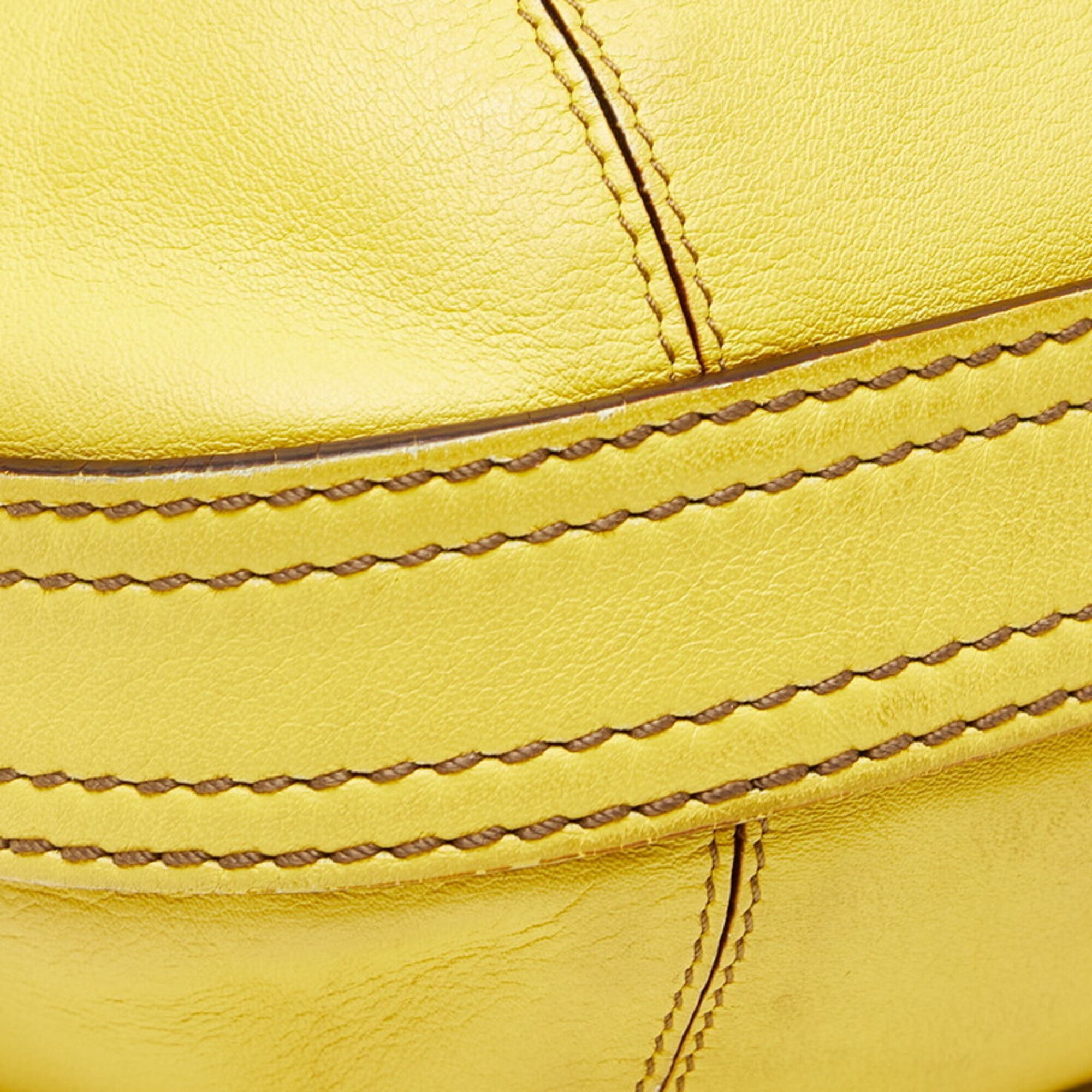Loewe Yellow Leather Handbag Shoulder Bag (Pre-Owned)